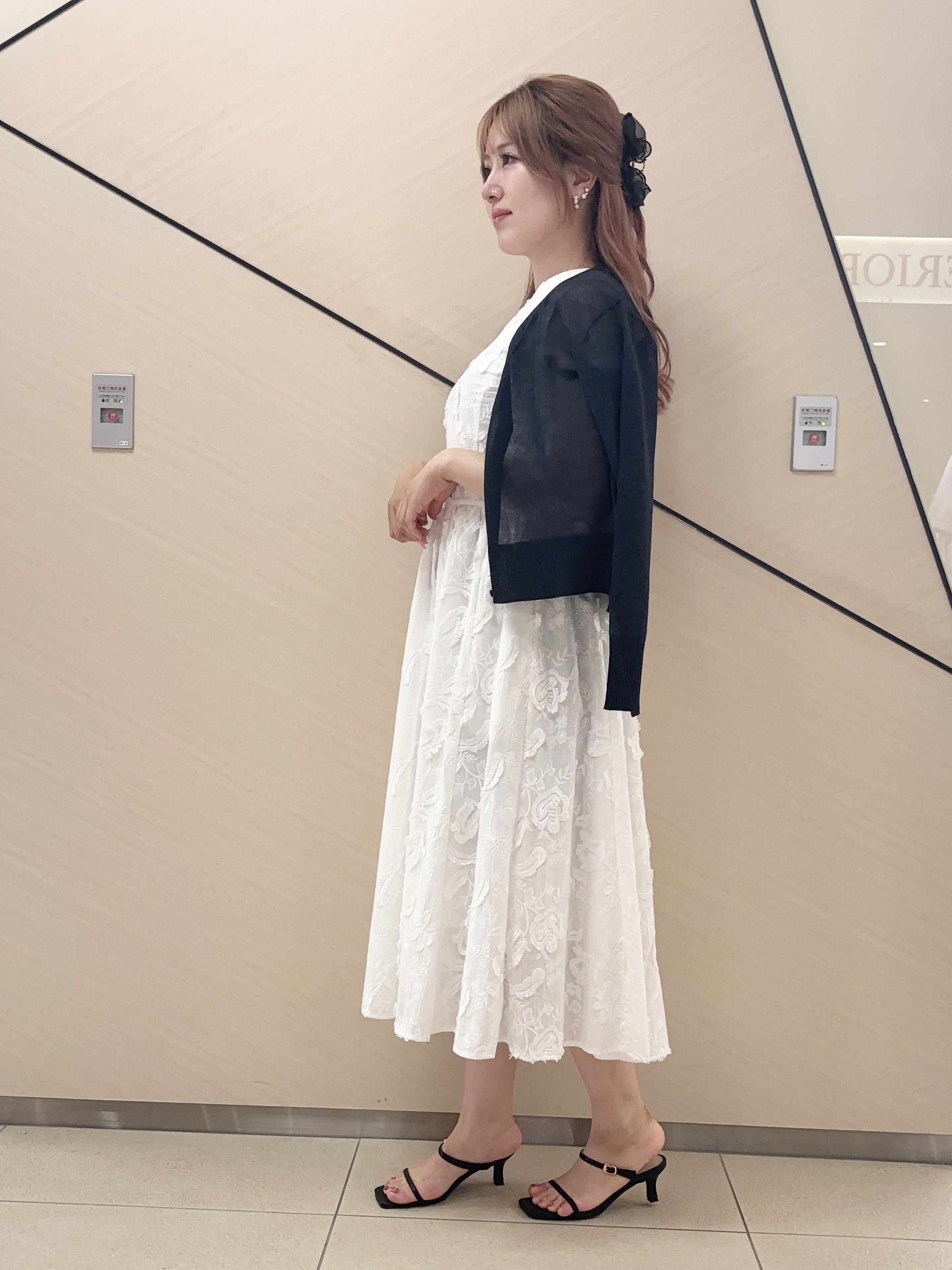 Rinaさんの「DRESSTERIOR｜【ウォッシャブル】コットン エンブロイダリードレス」を使ったコーディネート