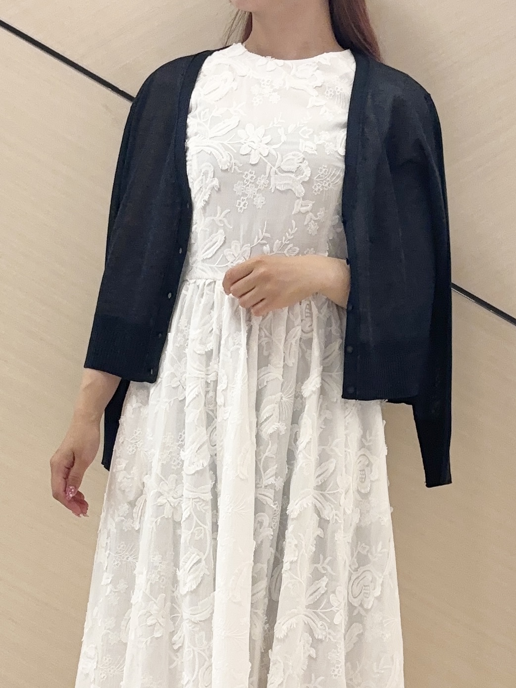 Rinaさんの「DRESSTERIOR｜【ウォッシャブル】コットン エンブロイダリードレス」を使ったコーディネート