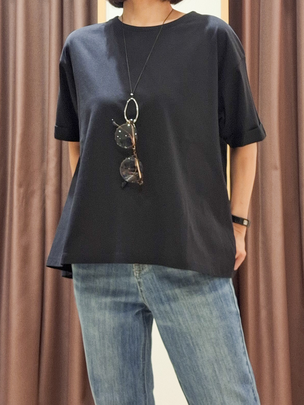 ウタさんの「grove｜【遮熱／吸水速乾／UVカット】フレアシルエットTシャツ」を使ったコーディネート