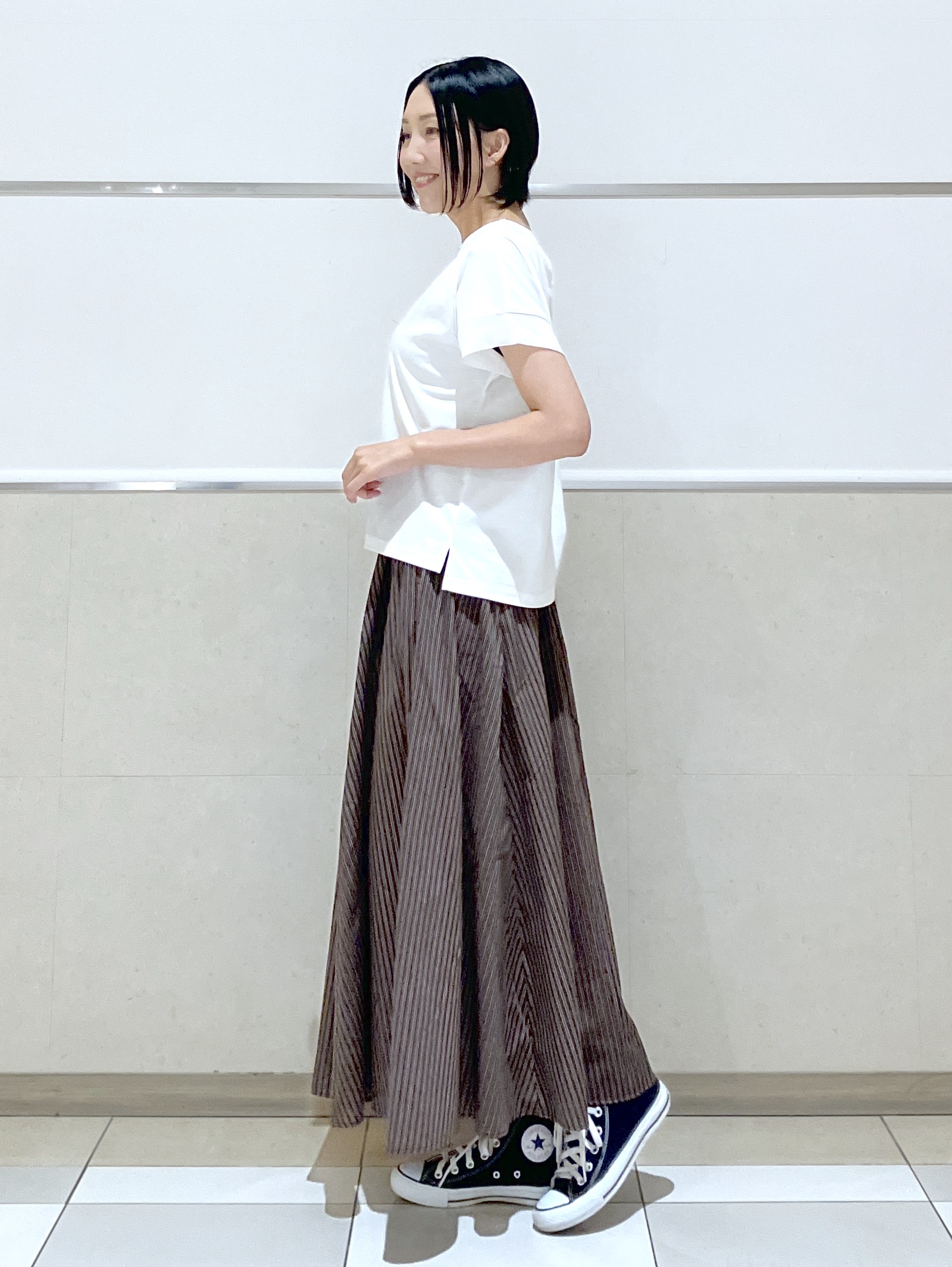 eriko さんの「Dessin｜【UVカット/接触冷感】美光沢カットソー」を使ったコーディネート