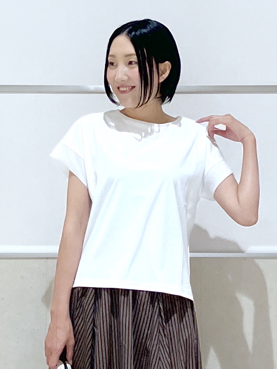eriko さんの「Dessin｜【UVカット/接触冷感】美光沢カットソー」を使ったコーディネート