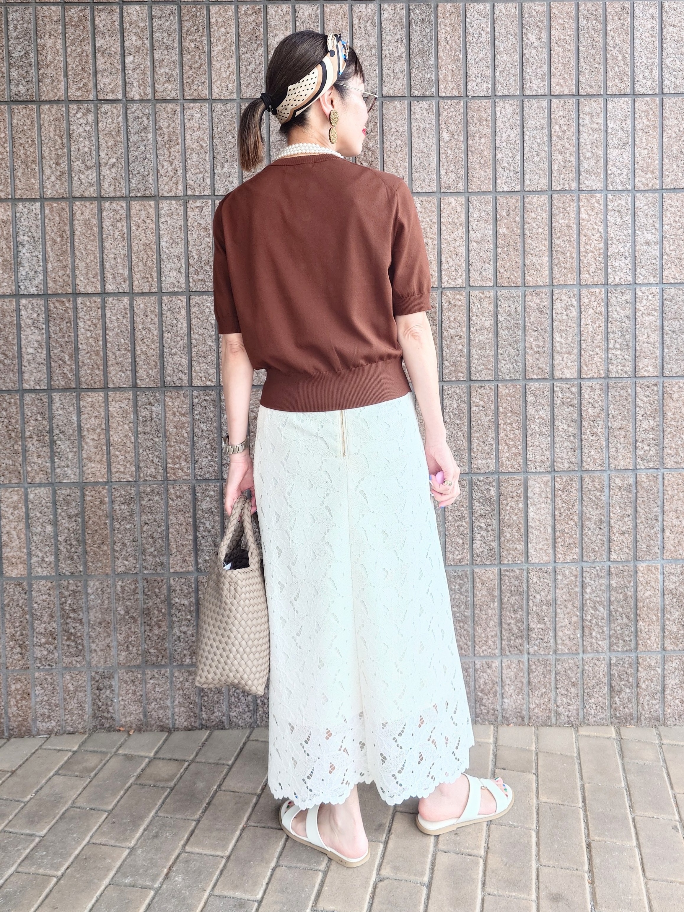 MUTSUKOさんの「UNTITLED｜【すっきり秋羽織り/前開きボタン】ドライタッチ5分袖カーディガン」を使ったコーディネート