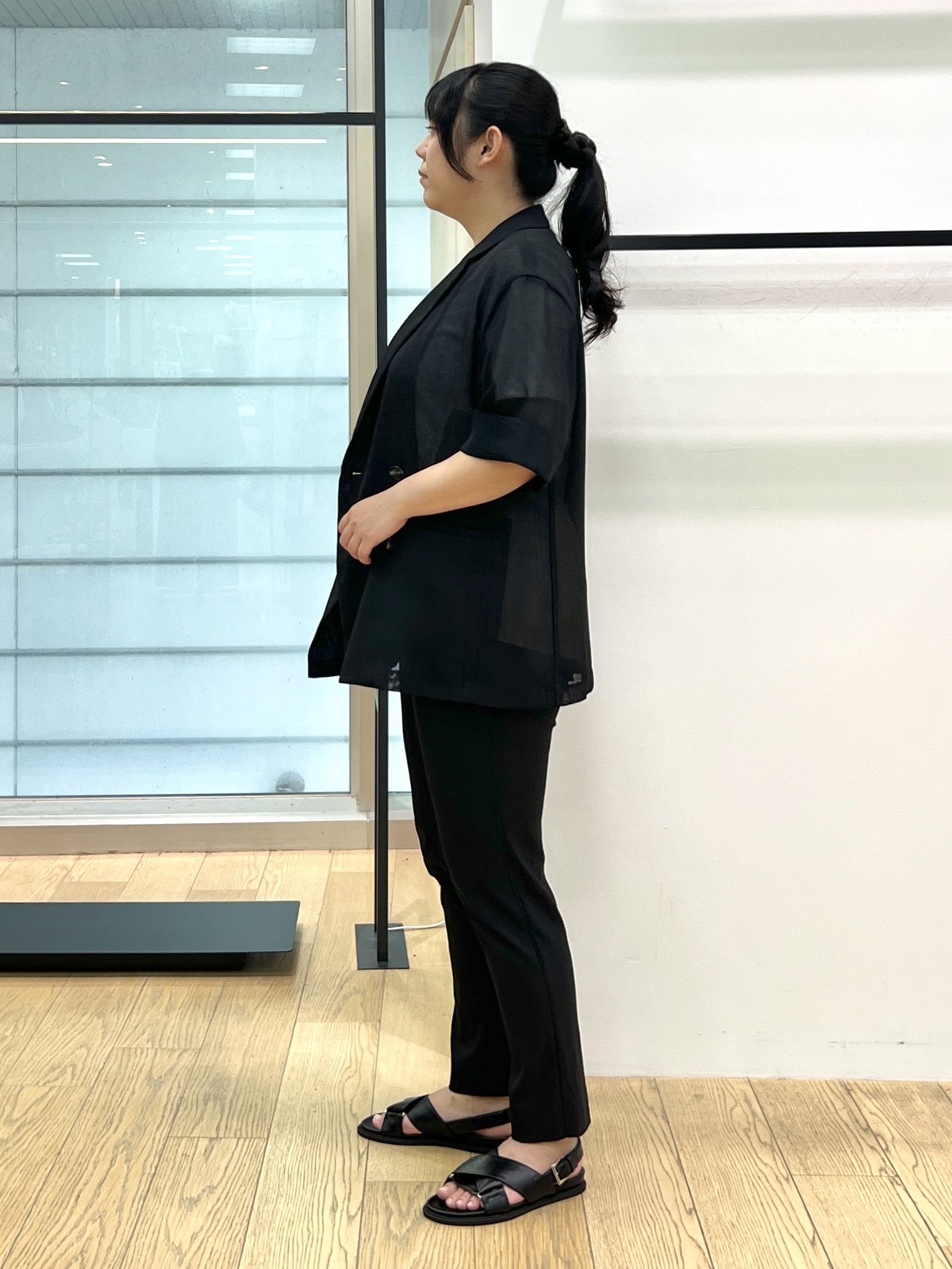 shimaさんの「INDIVI｜【洗える／メッシュ素材／SETUP可能】半袖シアージャケット」を使ったコーディネート