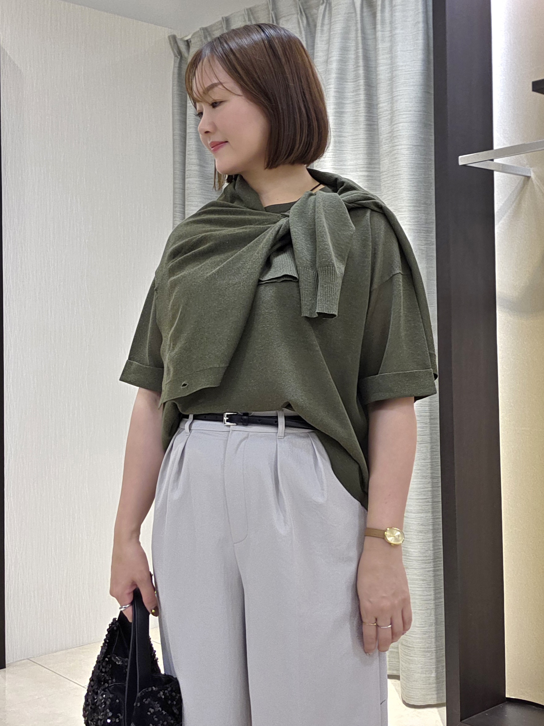 naokoさんの「UNTITLED｜【アンサンブル可/Tシャツ風/ゆったり】リラックスニットトップス」を使ったコーディネート