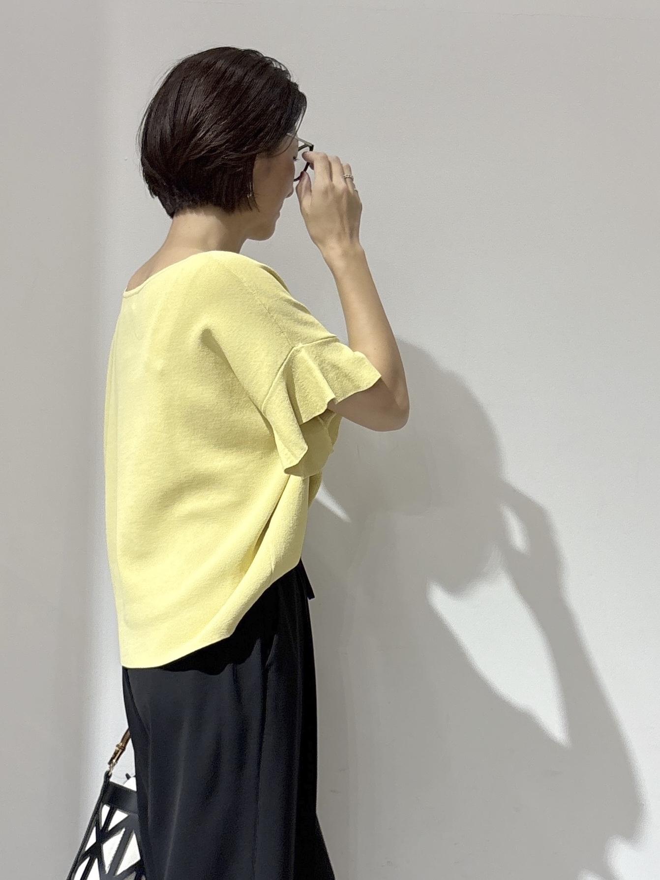 NAKAさんの「OPAQUE.CLIP｜【UV／遮熱性】フリルスリーブニット《7col／洗濯機OK》」を使ったコーディネート