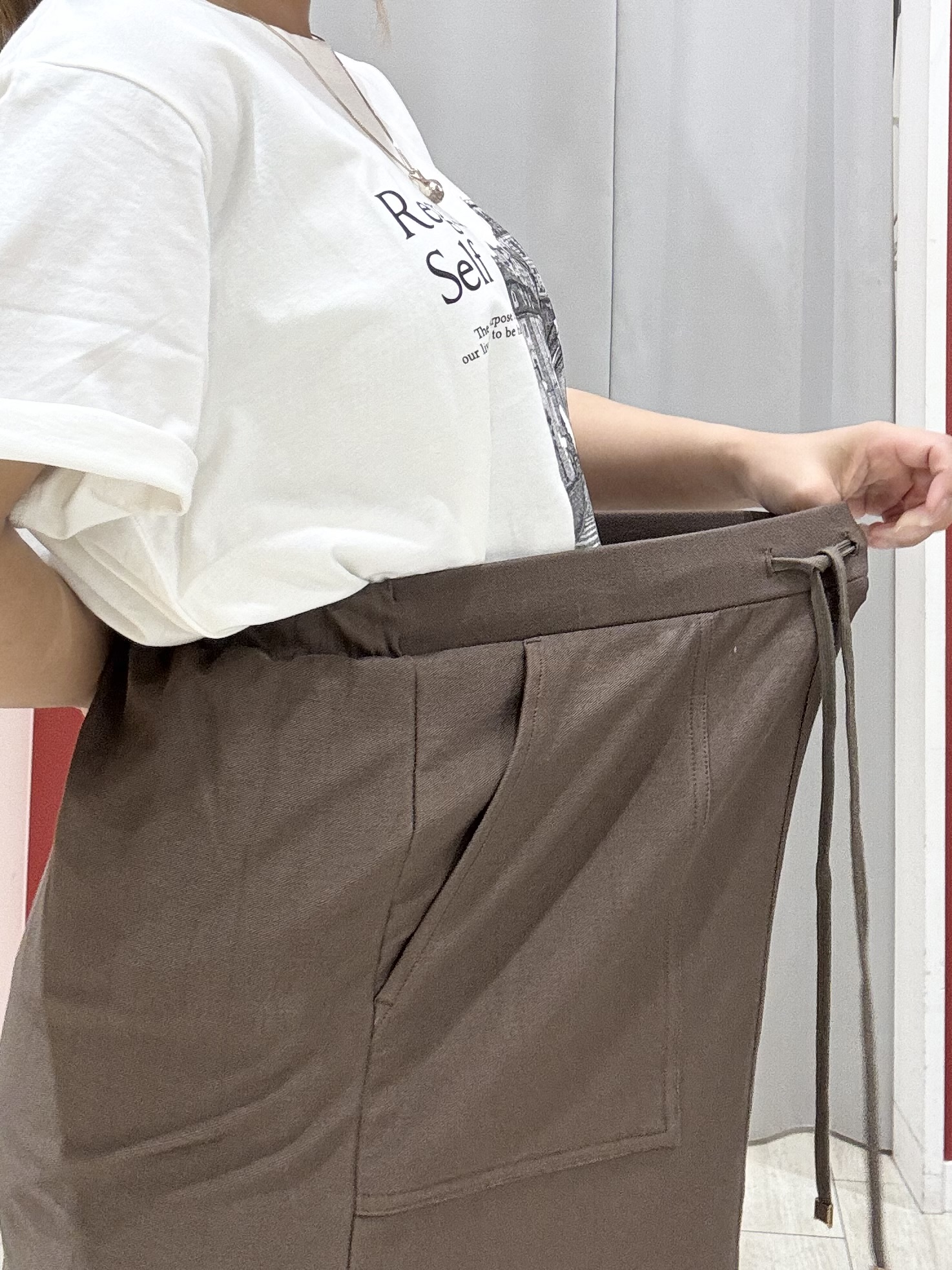 shioさんの「SHOO･LA･RUE｜【洗濯機可/S-LL】大人の抜け感 ゆるっと5分袖シャツ」を使ったコーディネート