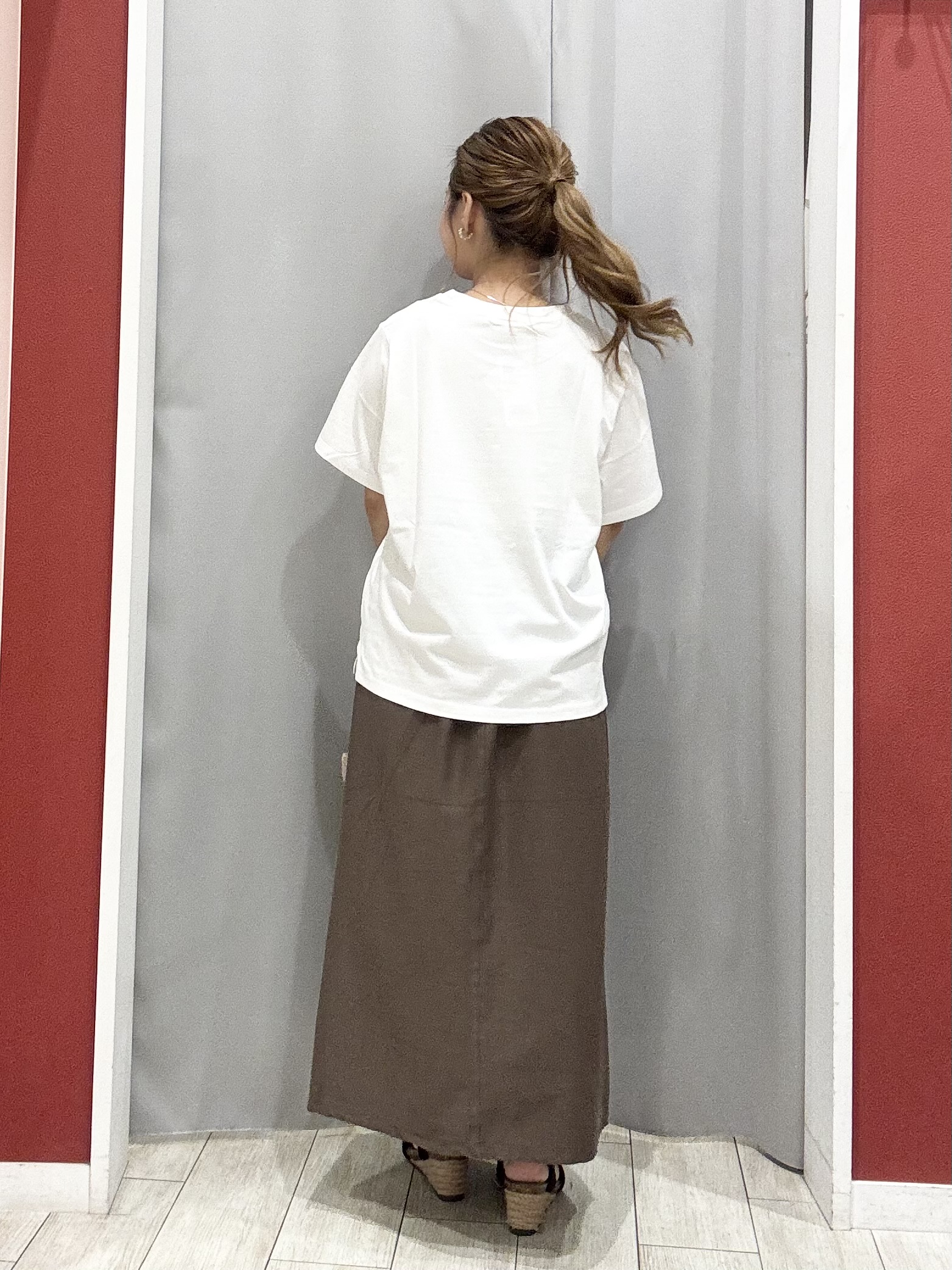 shioさんの「SHOO･LA･RUE｜【洗濯機可/S-LL】大人の抜け感 ゆるっと5分袖シャツ」を使ったコーディネート