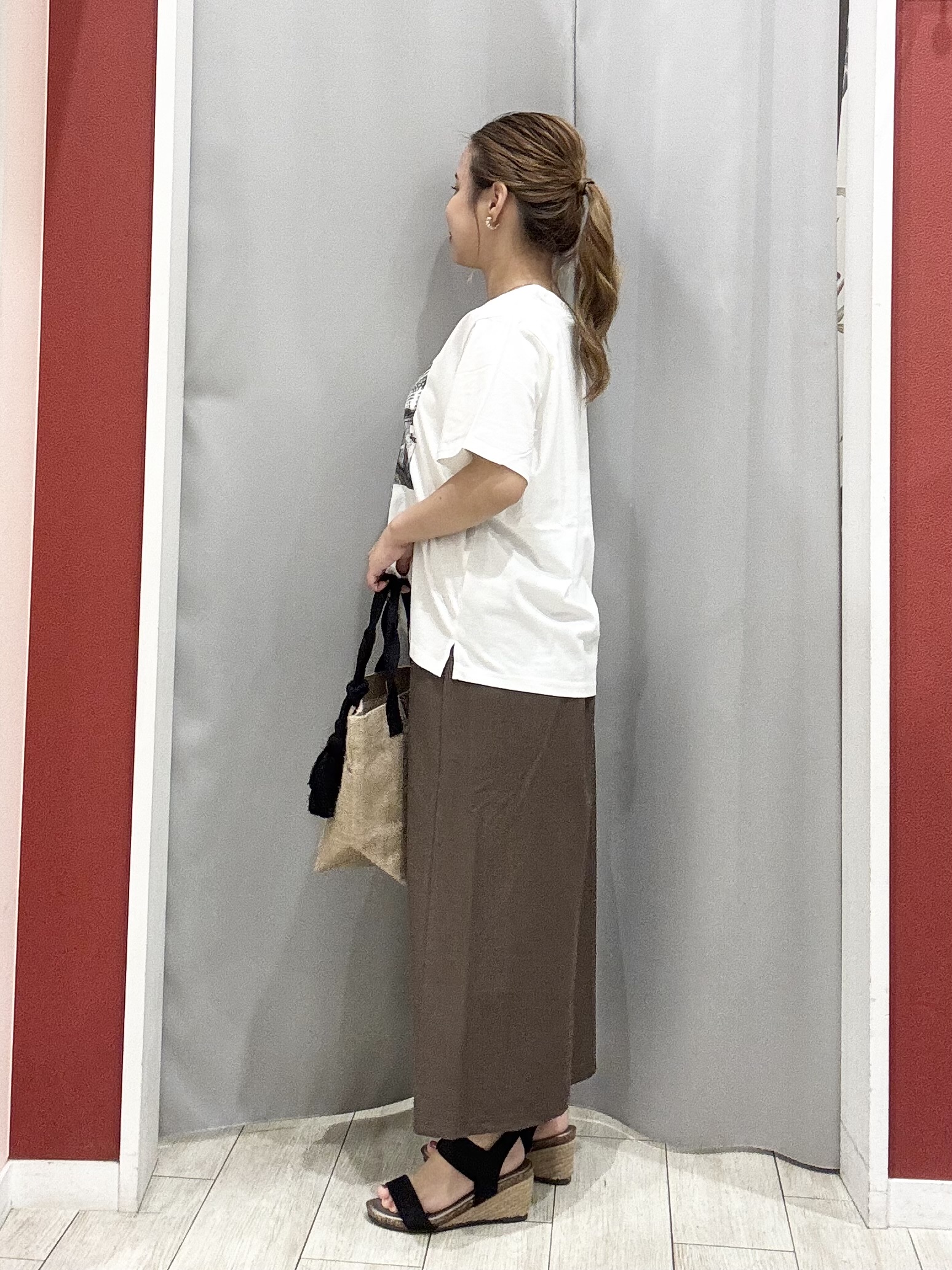 shioさんの「SHOO･LA･RUE｜【洗濯機可/S-LL】大人の抜け感 ゆるっと5分袖シャツ」を使ったコーディネート