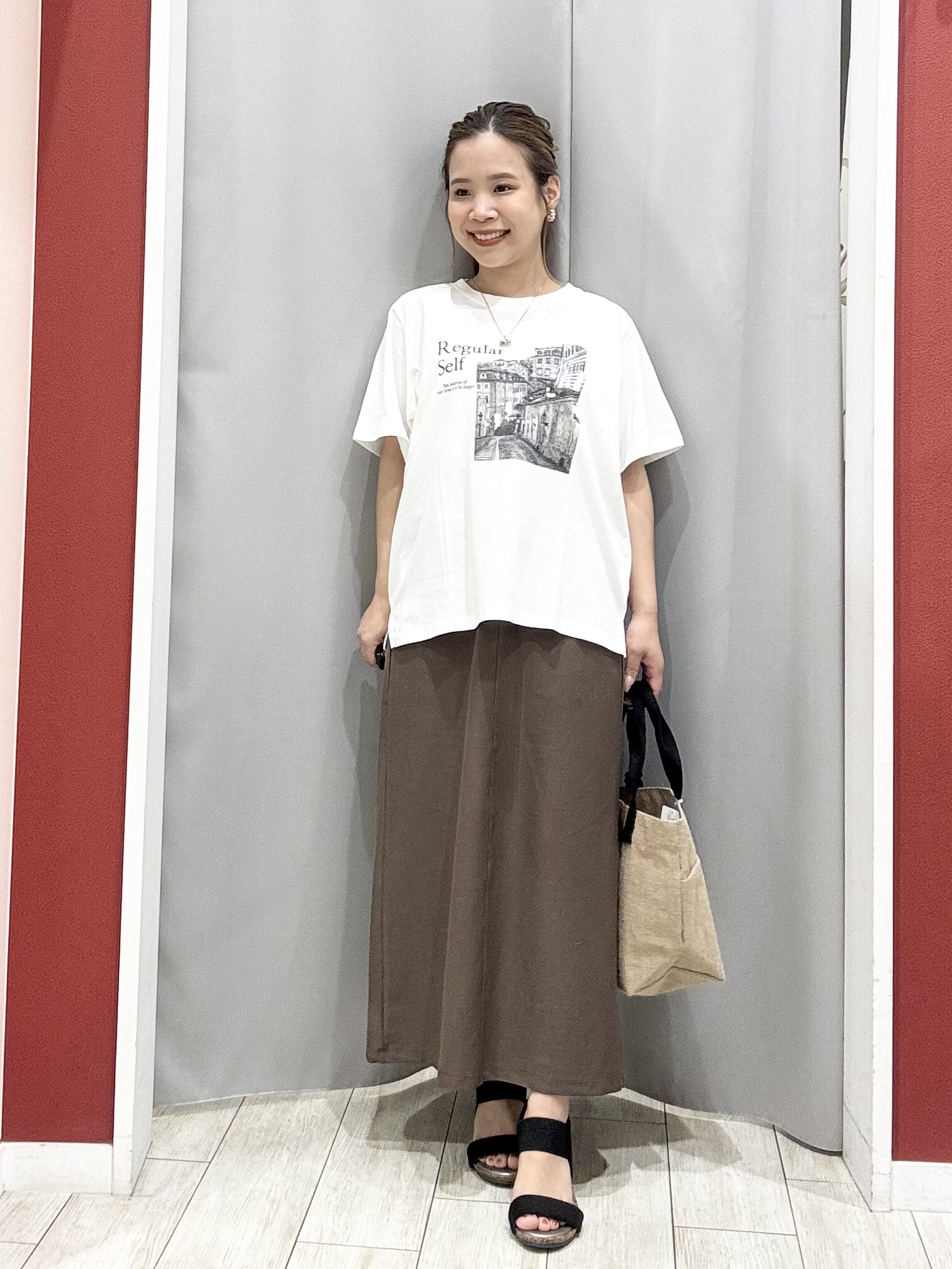 shioさんの「SHOO･LA･RUE｜【洗濯機可/S-LL】大人の抜け感 ゆるっと5分袖シャツ」を使ったコーディネート
