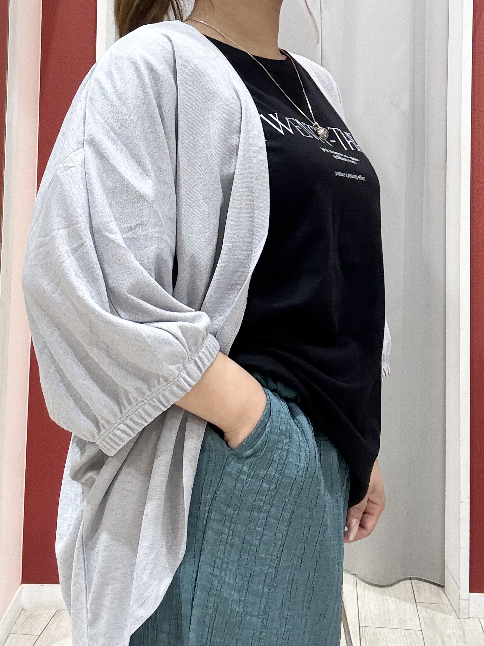 shioさんの「SHOO･LA･RUE｜【UV/体型カバー】冷房や朝晩の冷え込み対策にも さらとろ5分袖カーディガン」を使ったコーディネート