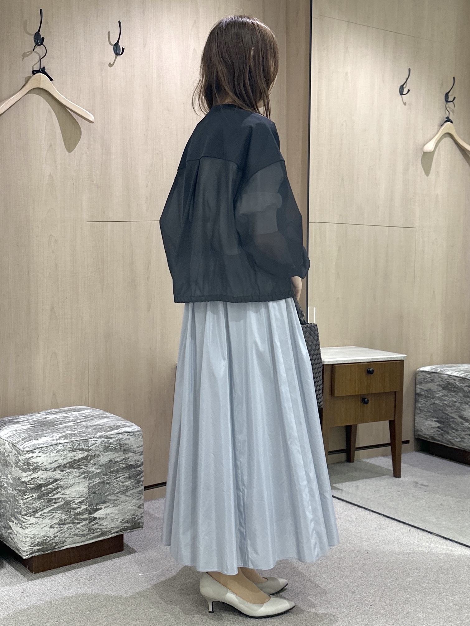 Miwaさんの「UNTITLED｜【秋羽織り/ジップ】トリコットシアーブラウス」を使ったコーディネート