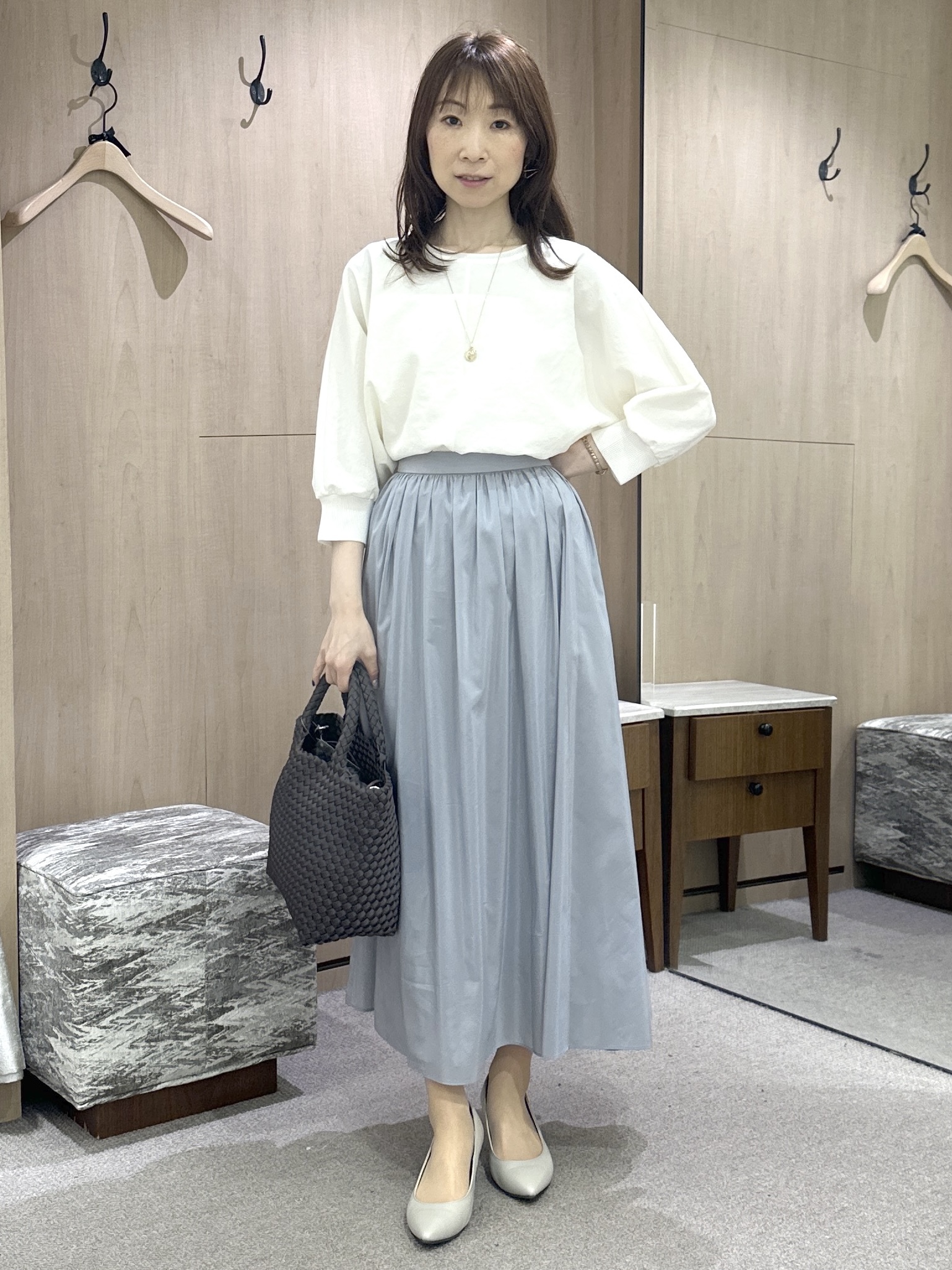 Miwaさんの「UNTITLED｜【秋羽織り/ジップ】トリコットシアーブラウス」を使ったコーディネート