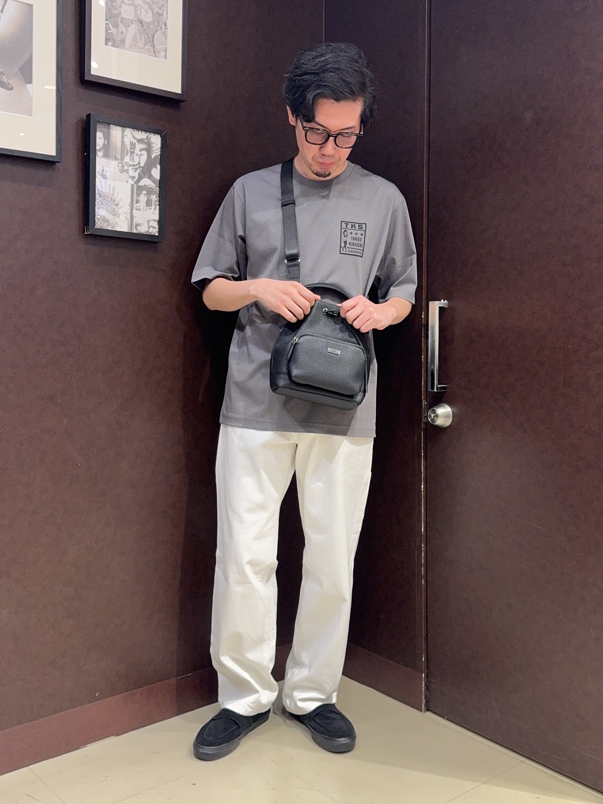 shuheiさんの「TAKEO KIKUCHI｜【BOWLER HAT LABEL】アイスクリアコットン ラッキーセブン 半袖Tシャツ」を使ったコーディネート