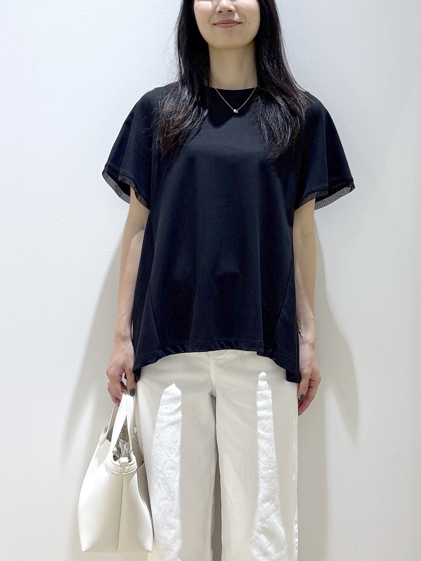 sachikoさんの「OPAQUE.CLIP｜【接触冷感／UV】着る冷感スーパーアイス ペプラムカットソー《洗濯機OK》」を使ったコーディネート