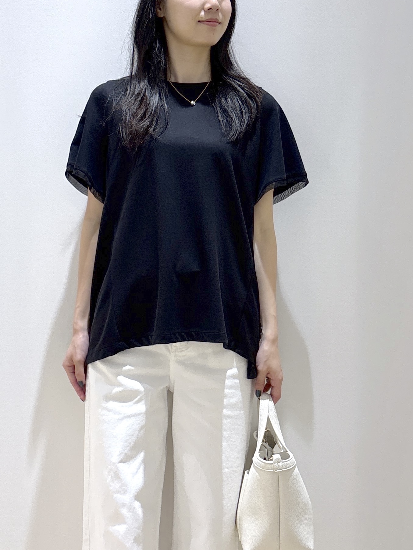 sachikoさんの「OPAQUE.CLIP｜【接触冷感／UV】着る冷感スーパーアイス ペプラムカットソー《洗濯機OK》」を使ったコーディネート