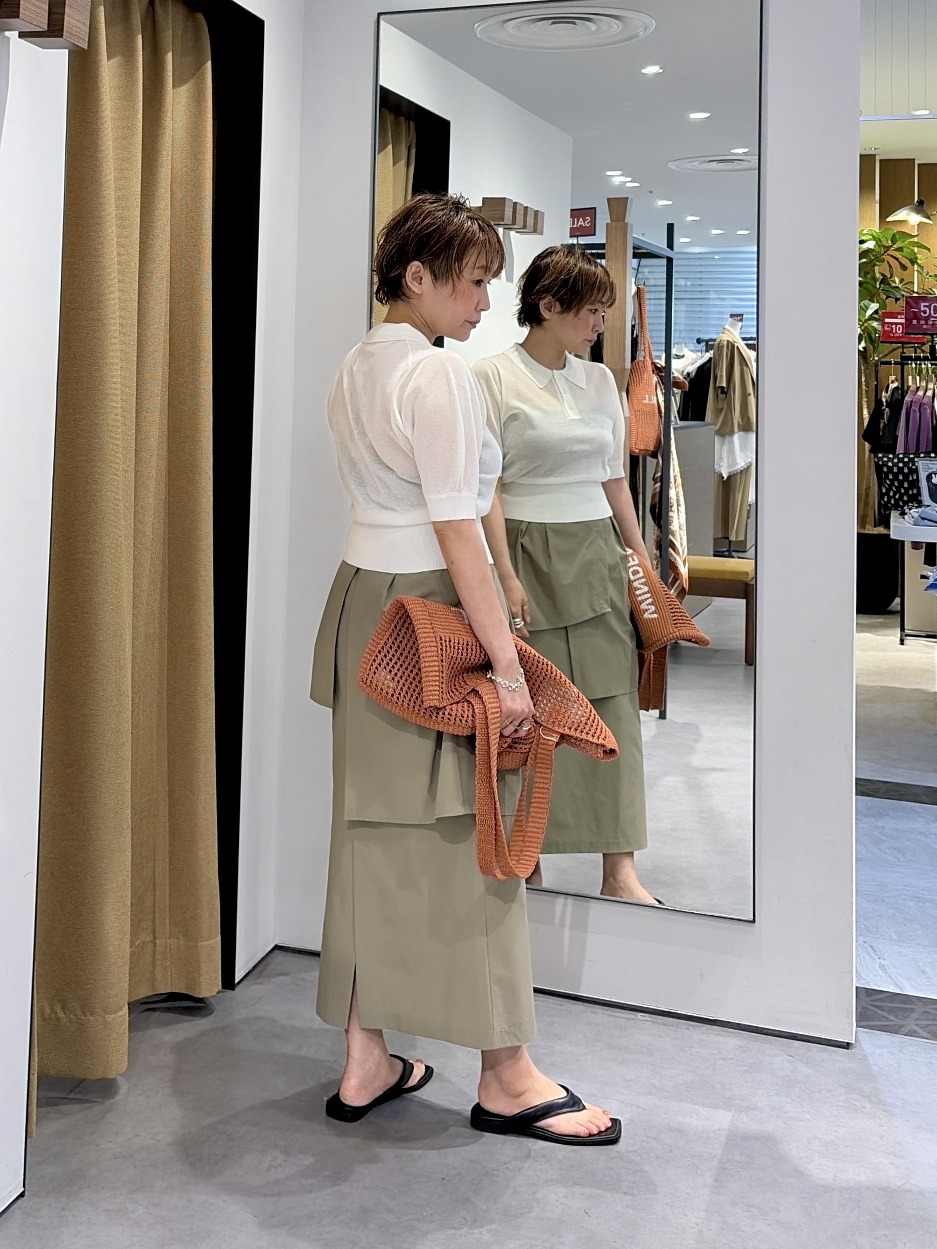 mari_831さんの「INDIVI｜フォルムスリーブポロニット」を使ったコーディネート