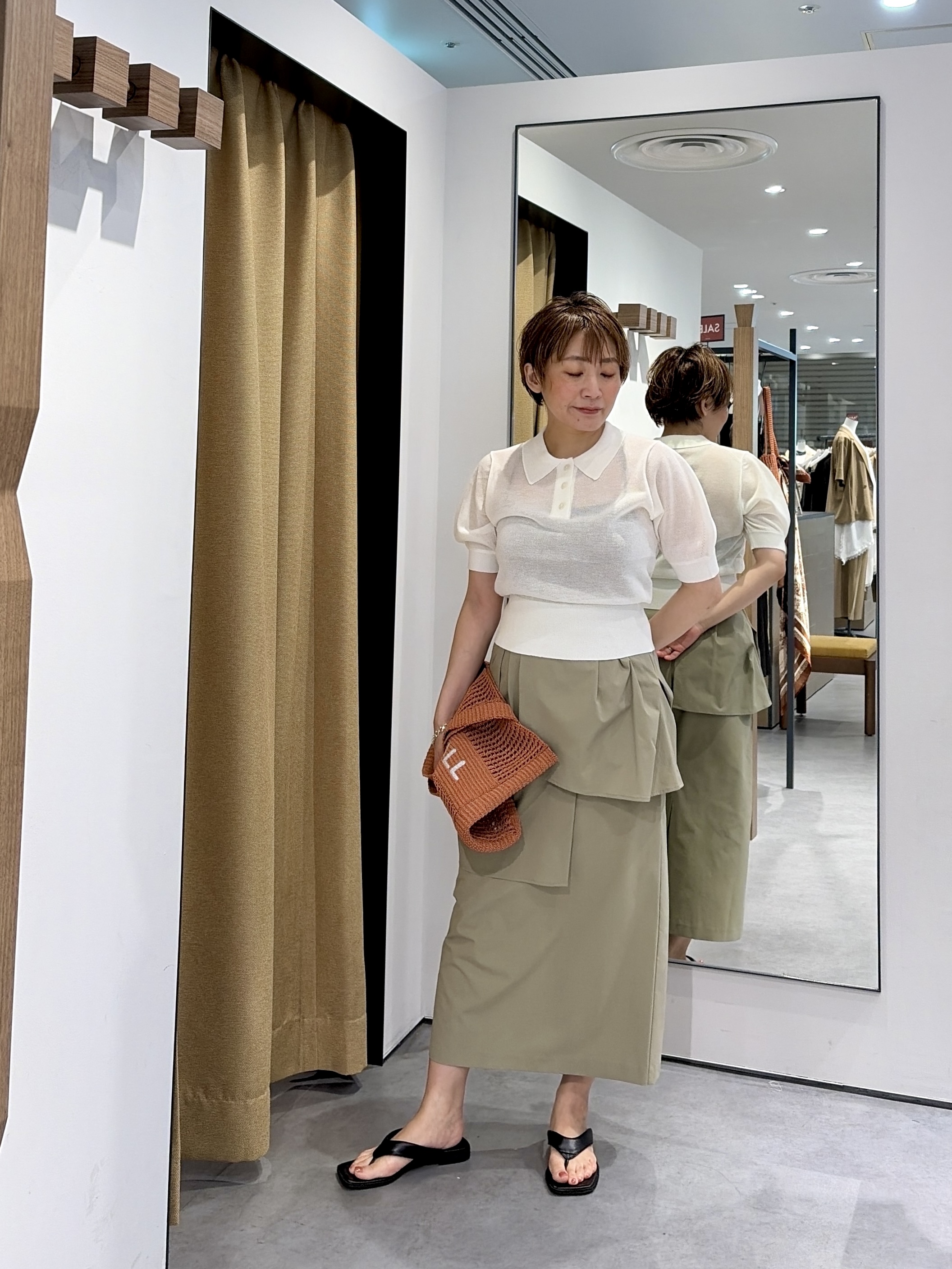 mari_831さんの「INDIVI｜フォルムスリーブポロニット」を使ったコーディネート