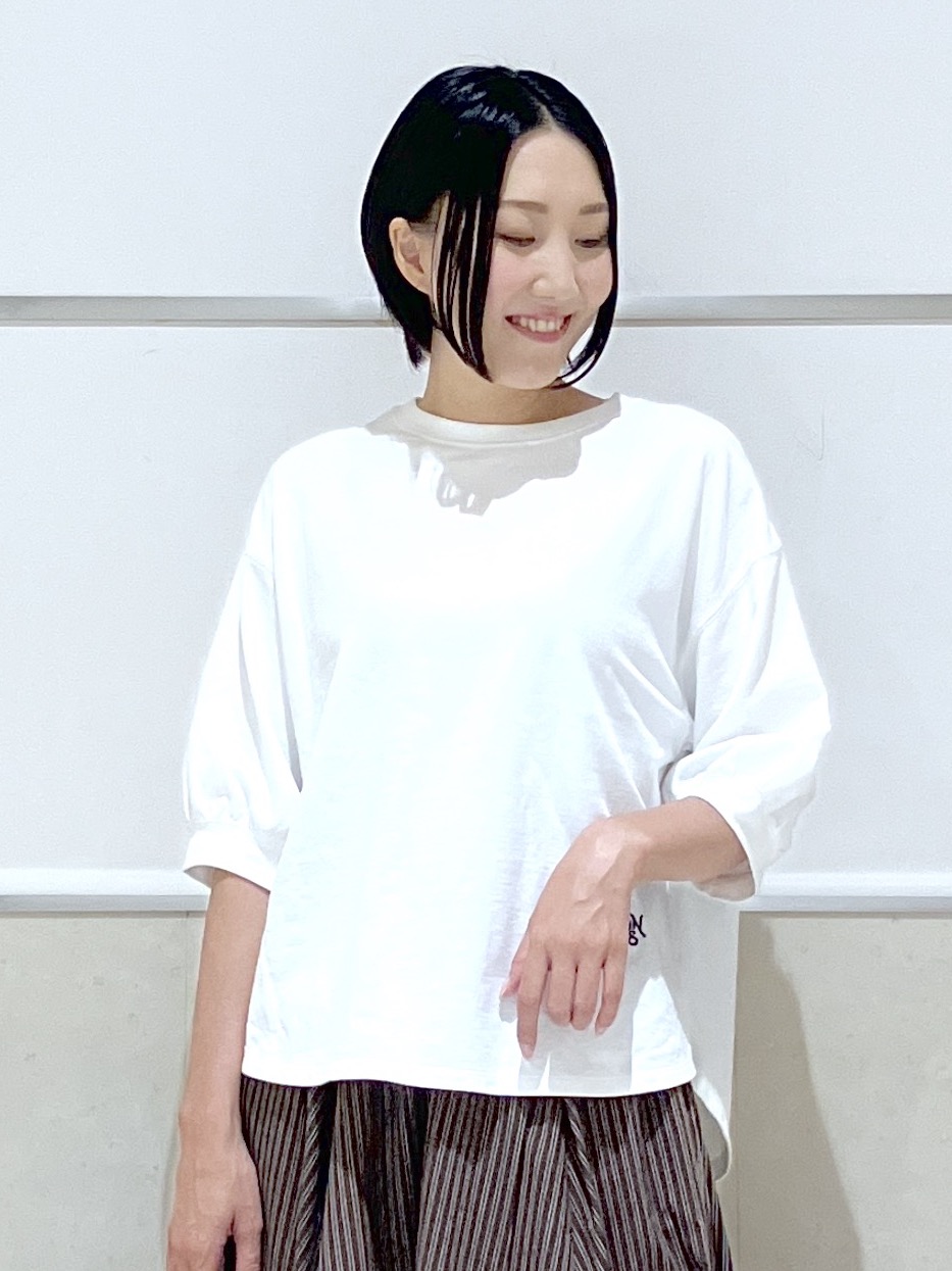 eriko さんの「Dessin｜【360度可愛い】バックヘンリーカットソー5分袖」を使ったコーディネート