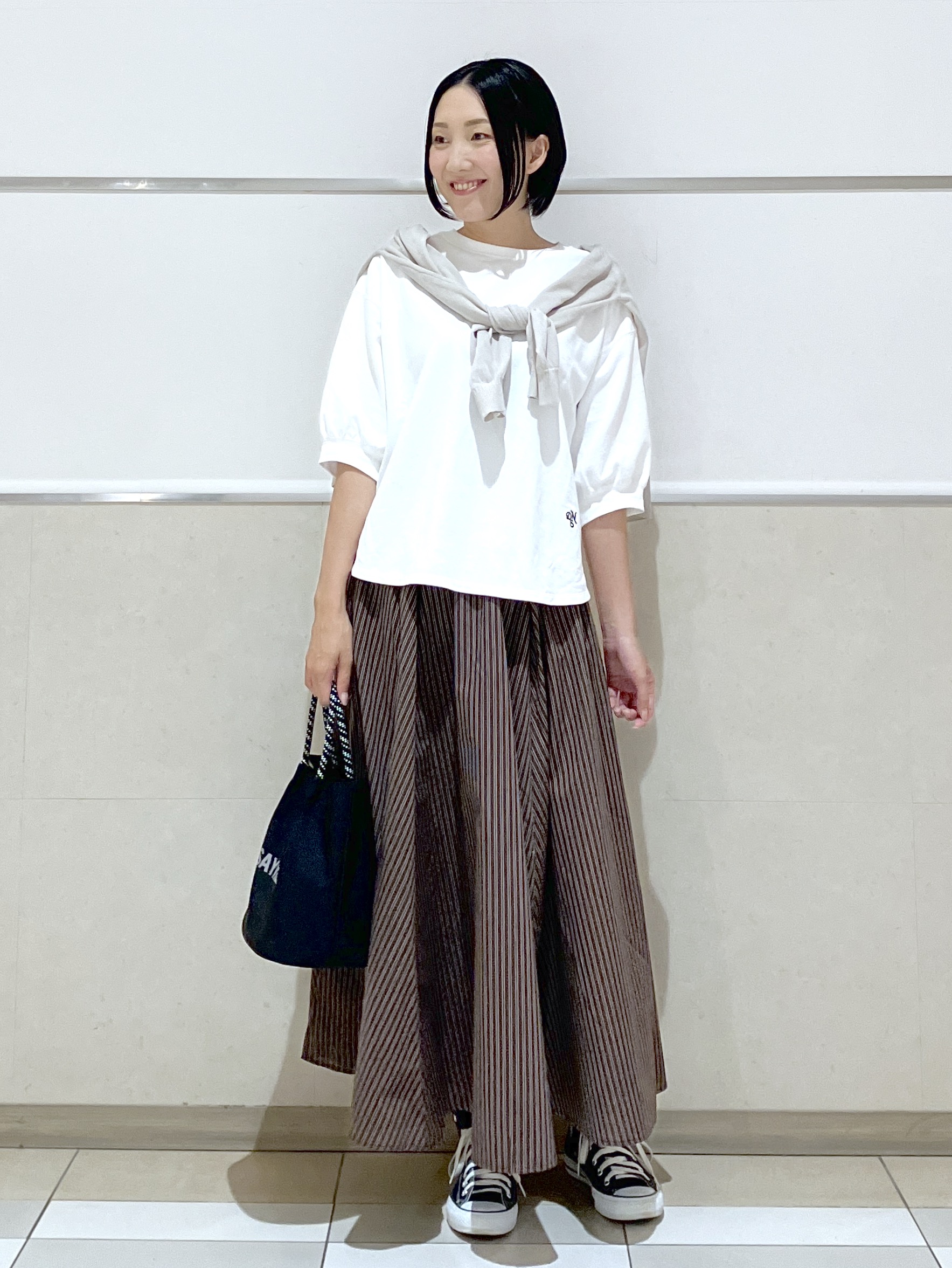 eriko さんの「Dessin｜【360度可愛い】バックヘンリーカットソー5分袖」を使ったコーディネート