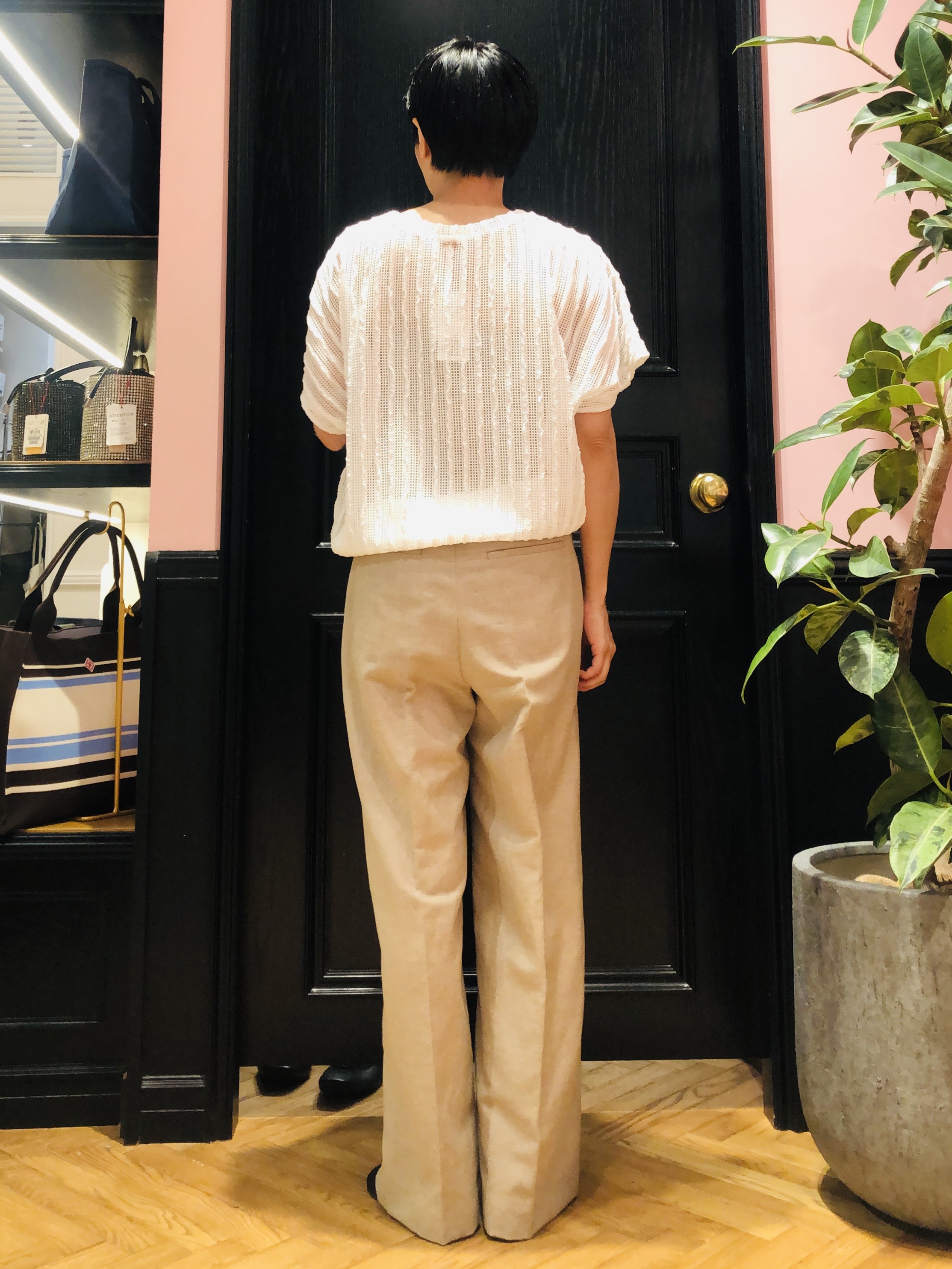 OGATAさんの「DRESSTERIOR｜【体型カバー/日除け】ドルマンスリーブ シアーメッシュプルオーバー」を使ったコーディネート