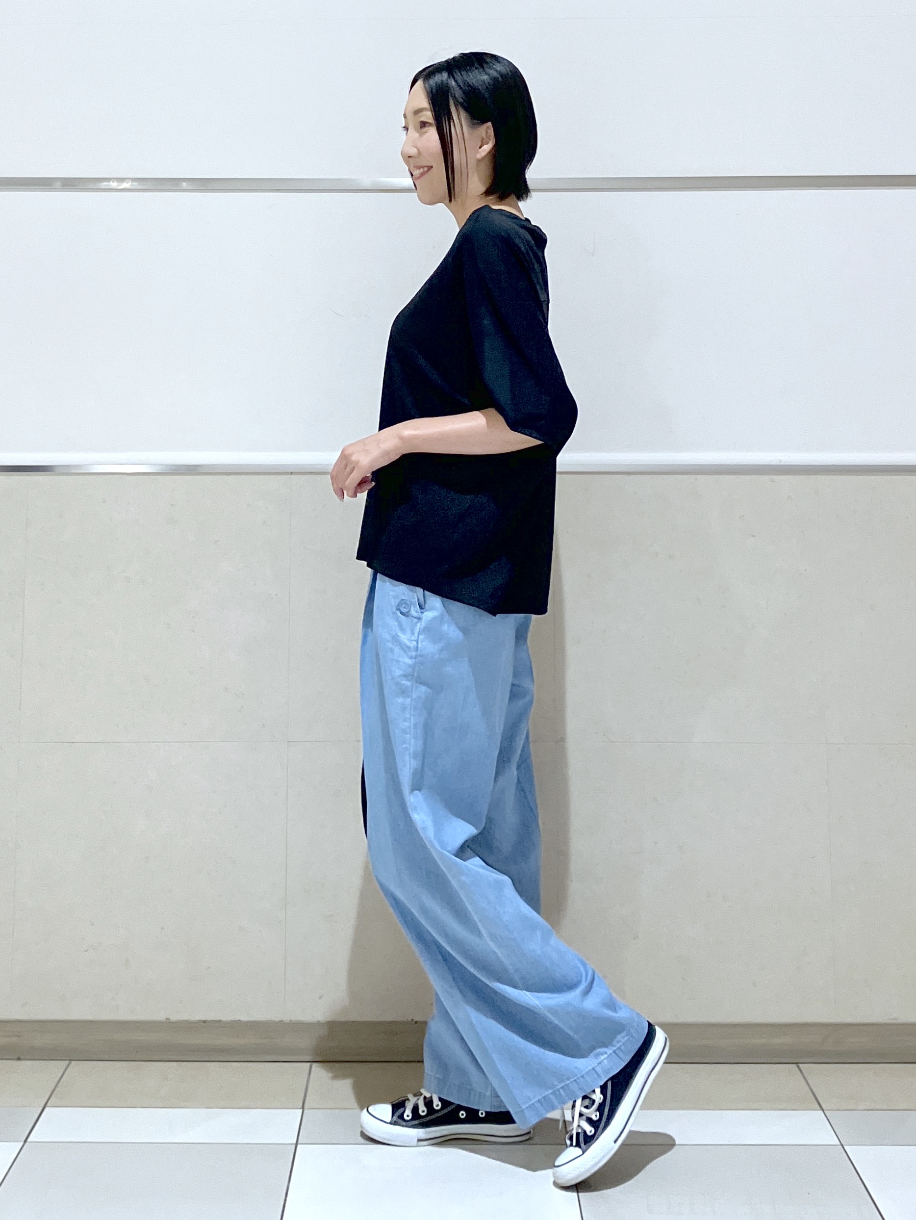 eriko さんの「Dessin｜【汗シミ防止/UVカット】ドルマンスリーブ プルオーバー」を使ったコーディネート