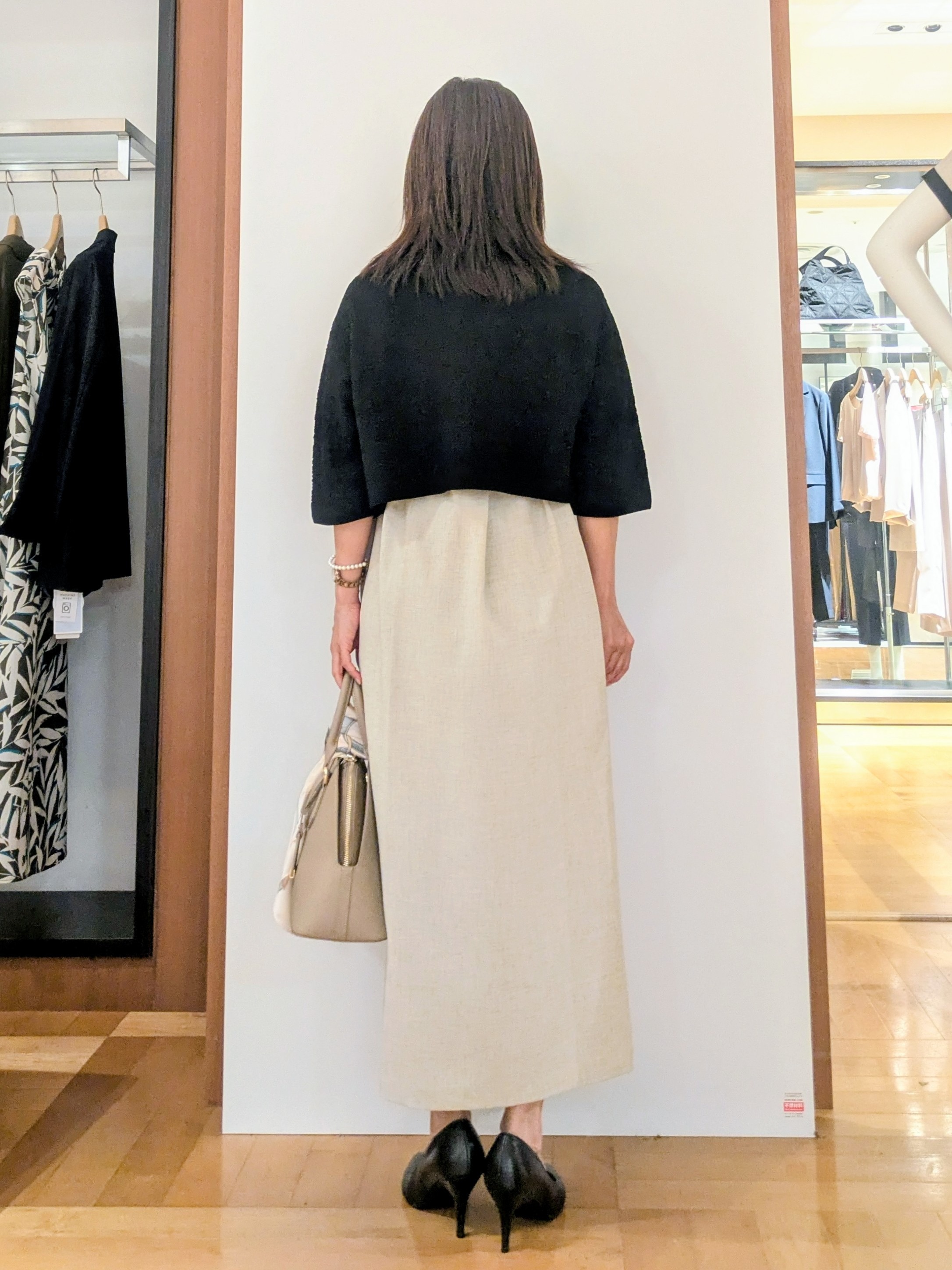 laverさんの「UNTITLED｜【接触冷感/UVカット/イージーケア】配色ラインワンピース」を使ったコーディネート