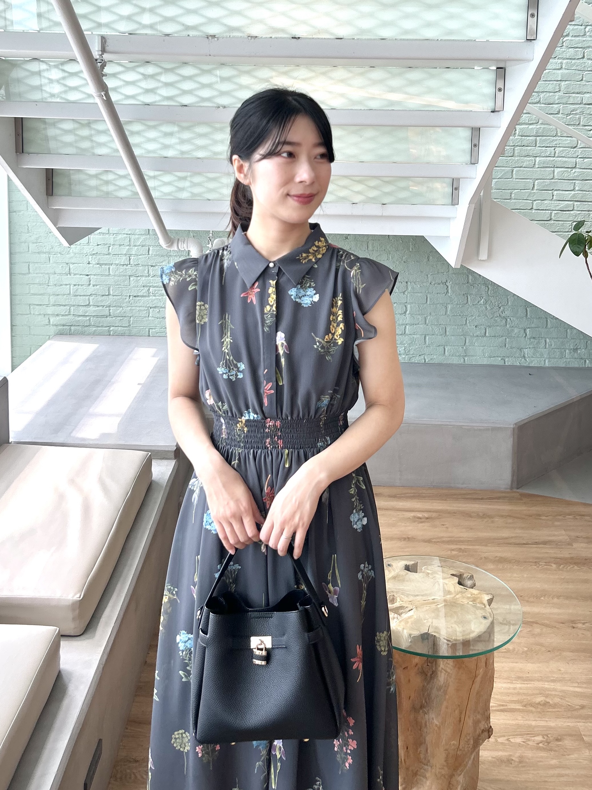 RINAさんの「index｜【マツコの知らない世界で紹介】ボタニカルフレアワンピース《洗濯機OK》」を使ったコーディネート