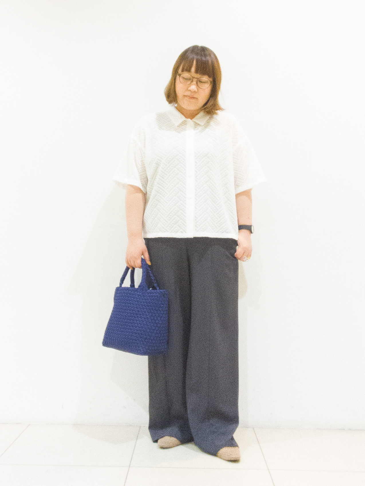 takedaさんの「UNTITLED｜【洗える/日本製】幾何学柄レースシャツ」を使ったコーディネート