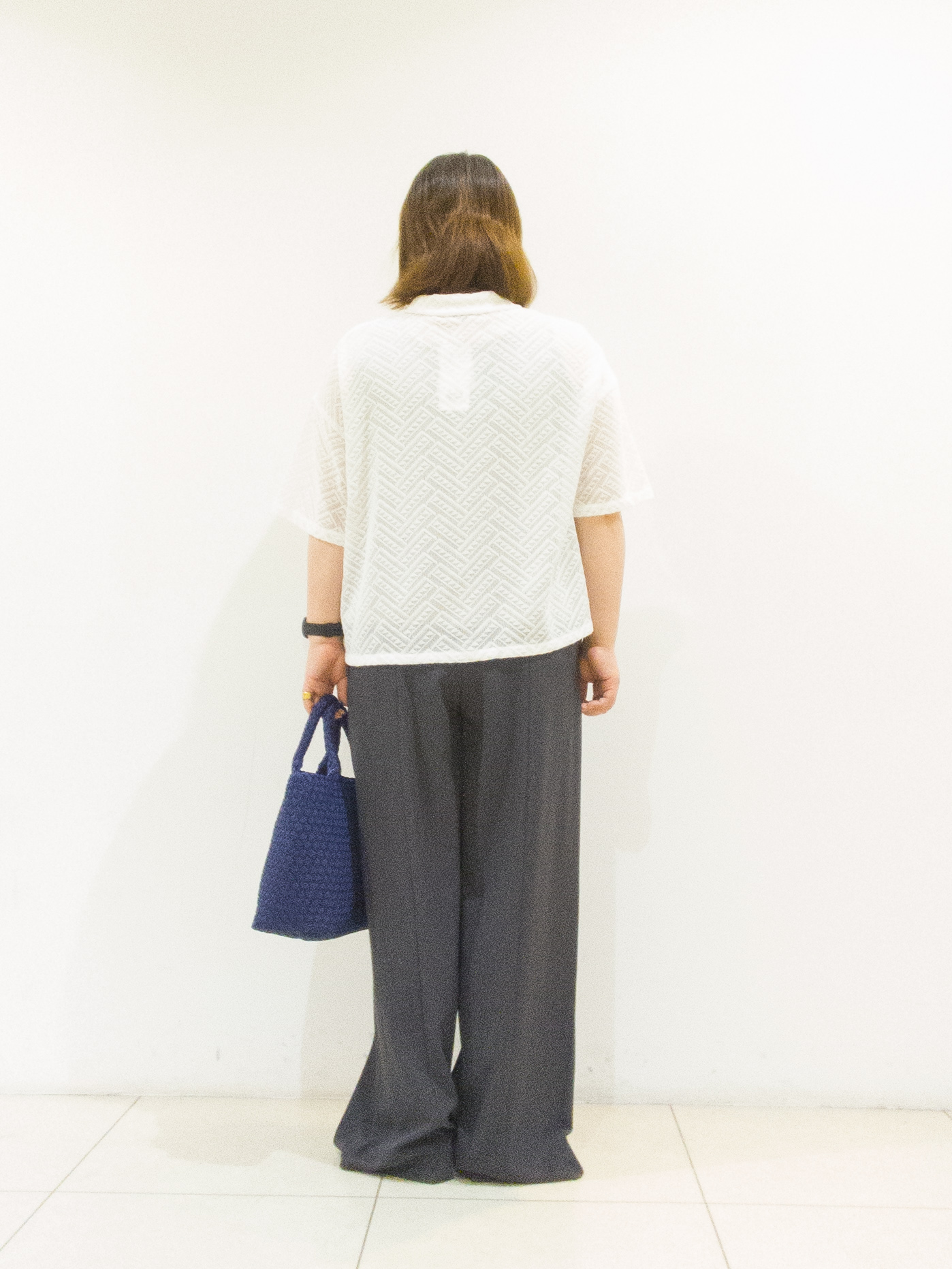 takedaさんの「UNTITLED｜【洗える/日本製】幾何学柄レースシャツ」を使ったコーディネート