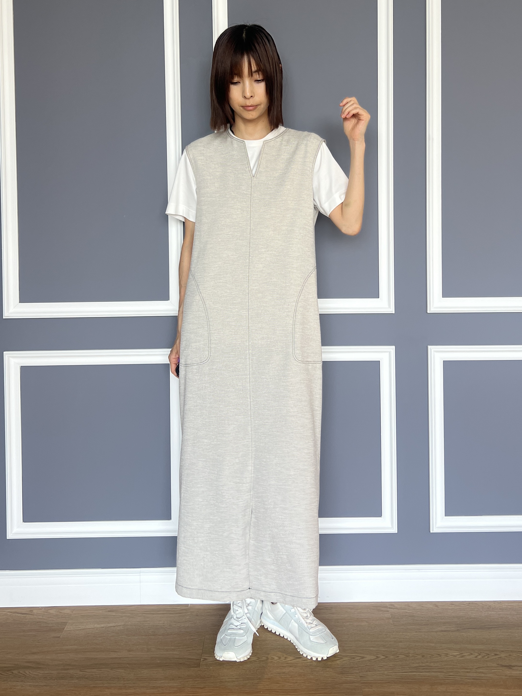 misaさんの「DRESSTERIOR｜【セットアップ可/UVカット/接触冷感/吸水速乾】ウォッシャブル Iラインワンピース」を使ったコーディネート