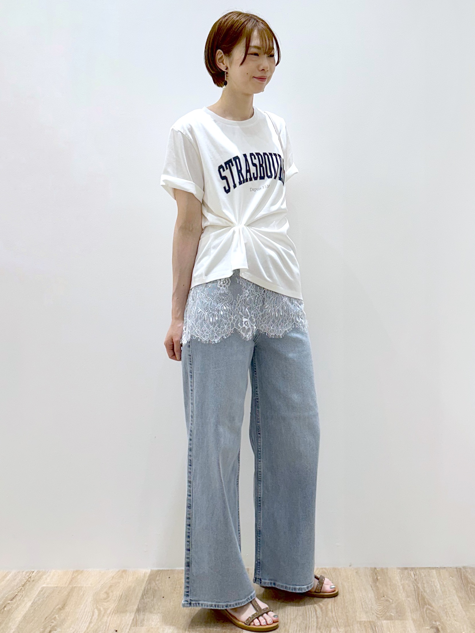 yurieさんの「OPAQUE.CLIP｜アソートロゴTシャツ【洗濯機OK】」を使ったコーディネート