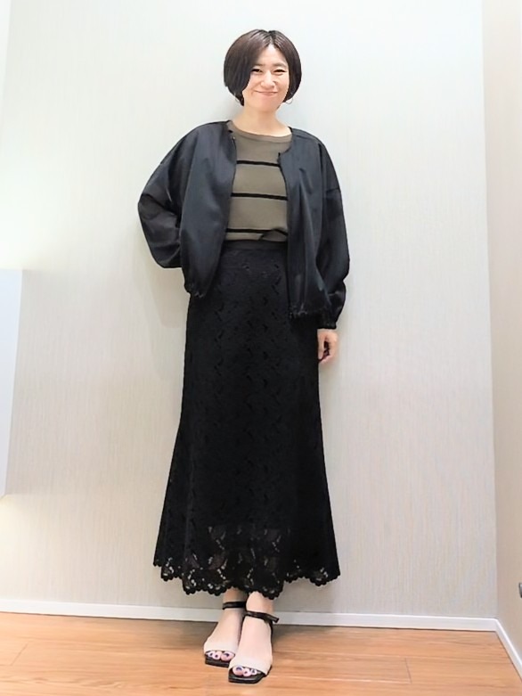 ミズタさんの「UNTITLED｜【秋羽織り/ジップ】トリコットシアーブラウス」を使ったコーディネート