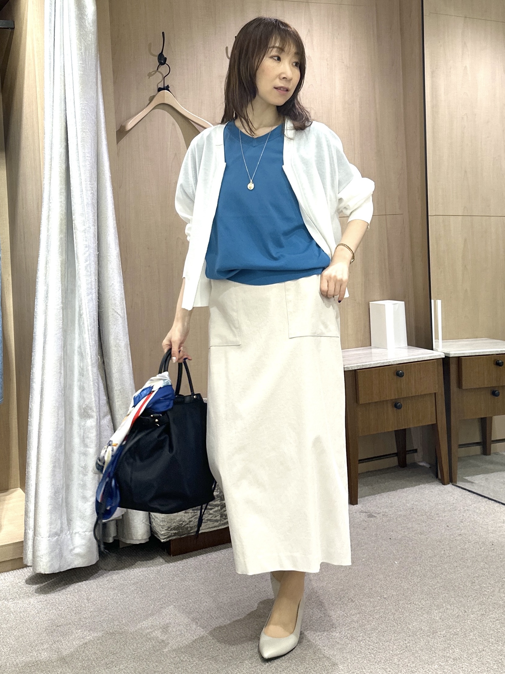 Miwaさんの「UNTITLED｜【肌に張りつきにくい/前後2WAY】ドライタッチコットンプルオーバー」を使ったコーディネート