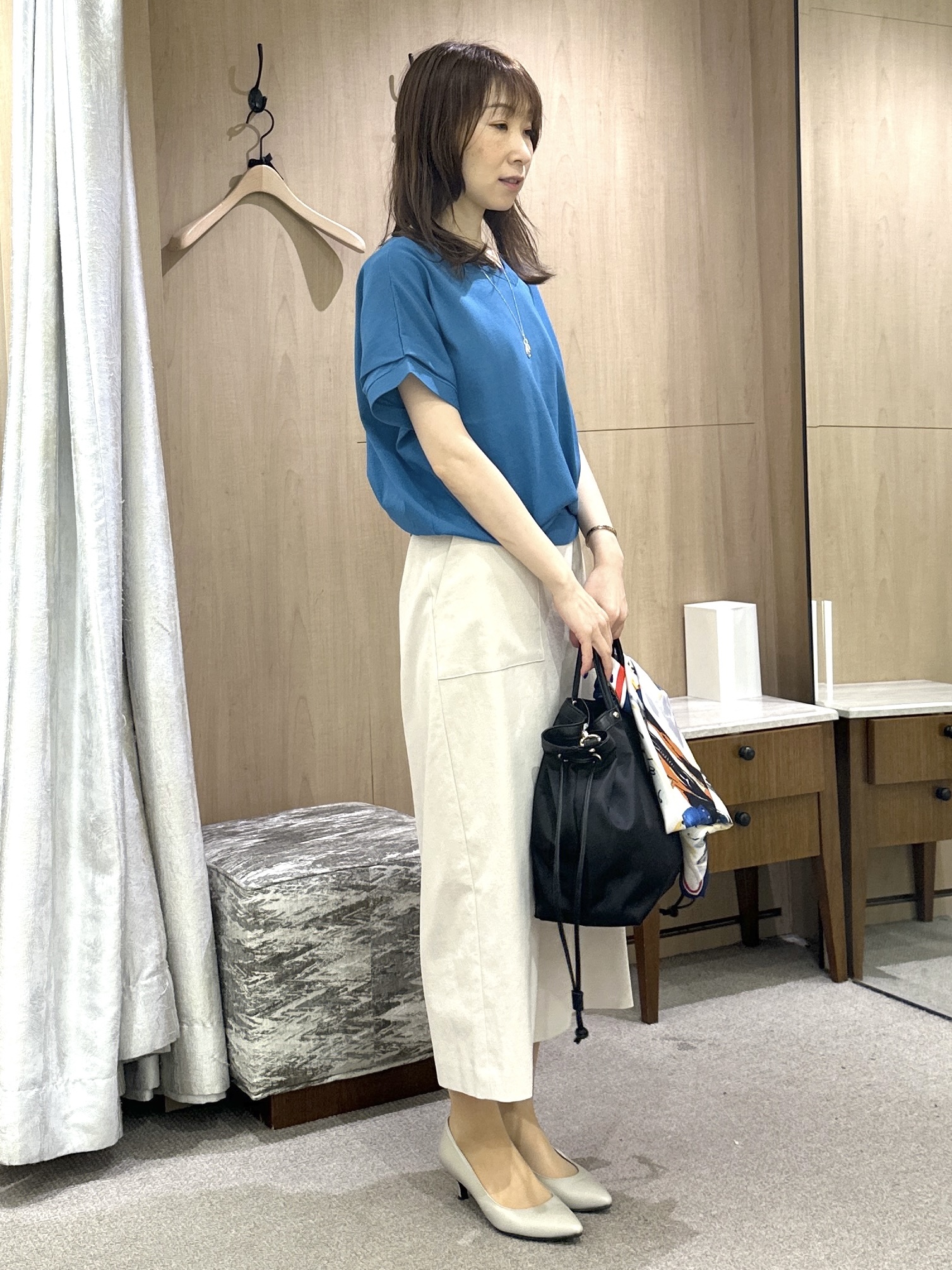 Miwaさんの「UNTITLED｜【肌に張りつきにくい/前後2WAY】ドライタッチコットンプルオーバー」を使ったコーディネート