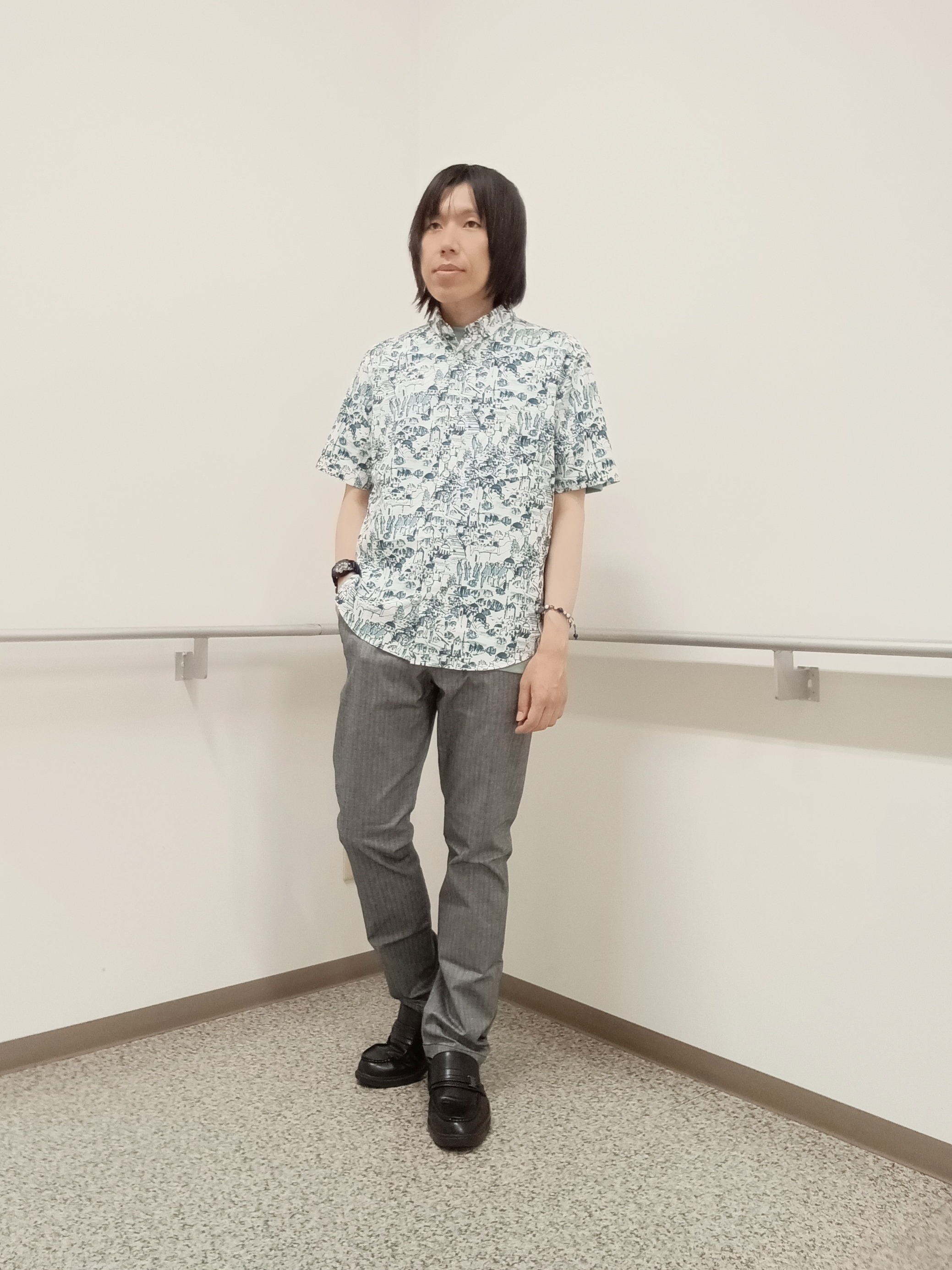 moritaさんの「TAKEO KIKUCHI｜【日本製】DotAir（R）リゾートプリント半袖シャツ」を使ったコーディネート