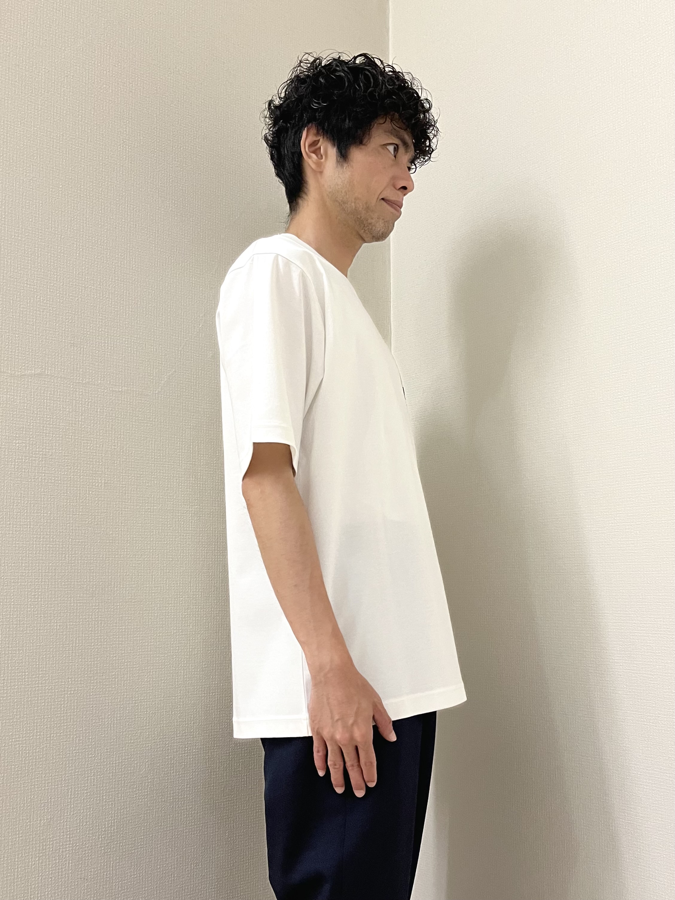 URAさんの「TAKEO KIKUCHI｜【BOWLER HAT LABEL】アイスクリアコットン ラッキーセブン 半袖Tシャツ」を使ったコーディネート