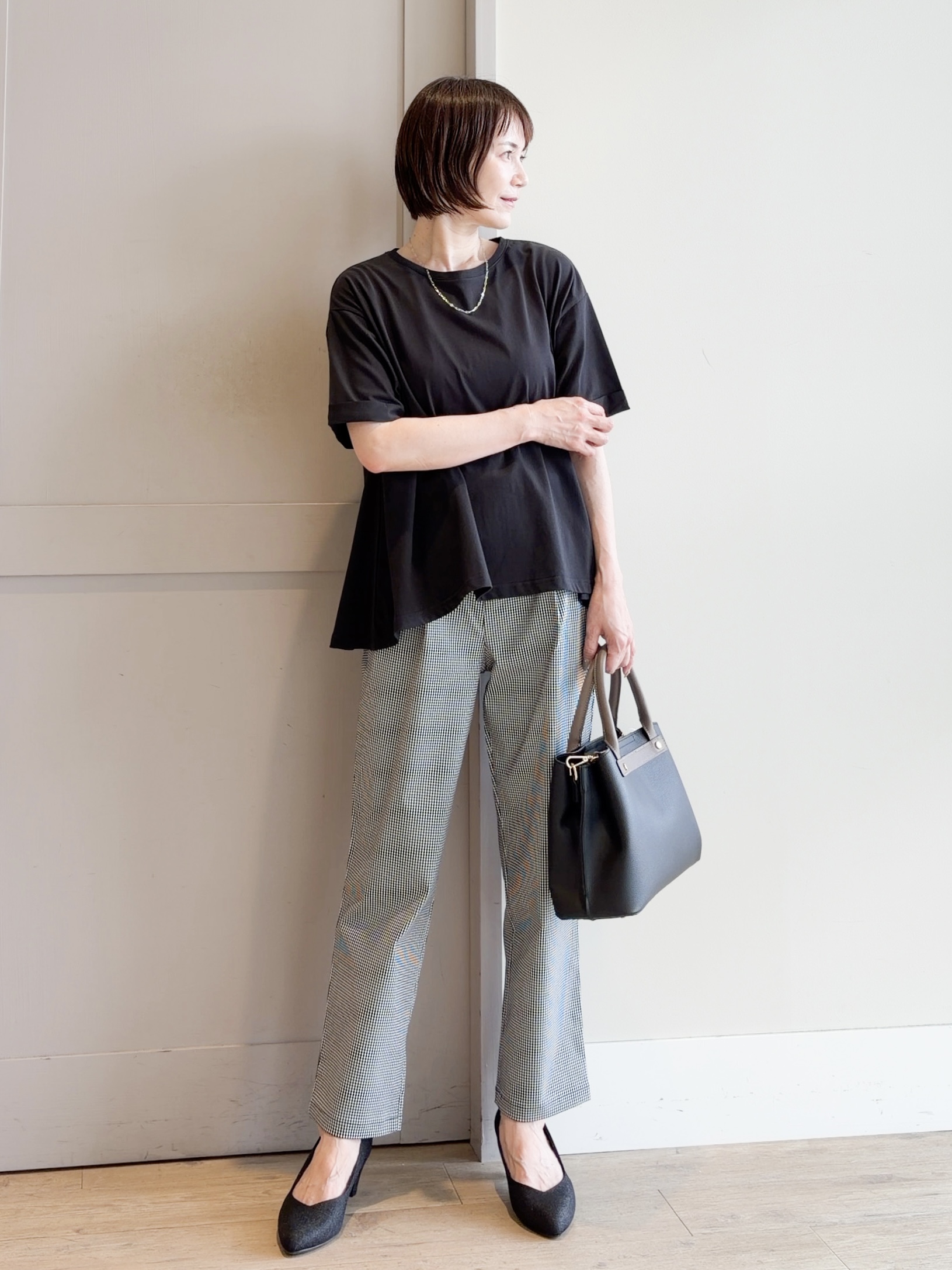 yamakoさんの「grove｜【遮熱／吸水速乾／UVカット】フレアシルエットTシャツ」を使ったコーディネート