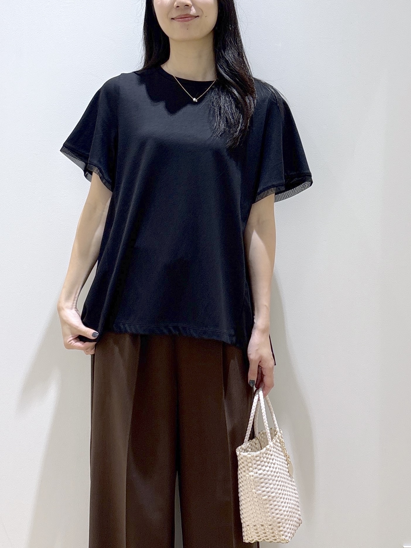 sachikoさんの「OPAQUE.CLIP｜【接触冷感／UV】着る冷感スーパーアイス ペプラムカットソー《洗濯機OK》」を使ったコーディネート