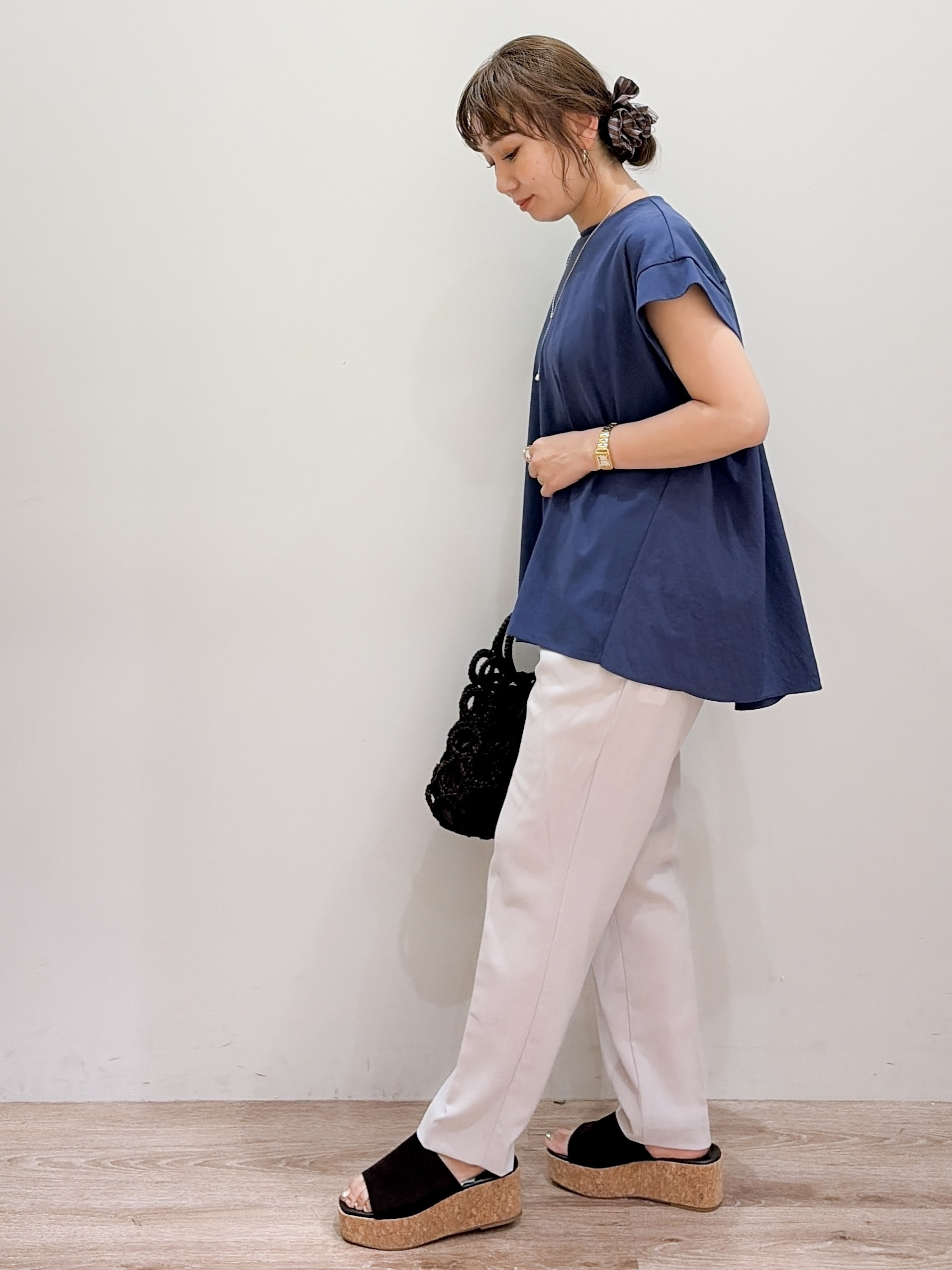 risayanさんの「OPAQUE.CLIP｜【接触冷感】バックフレアドッキングカットソー《洗濯機OK》」を使ったコーディネート
