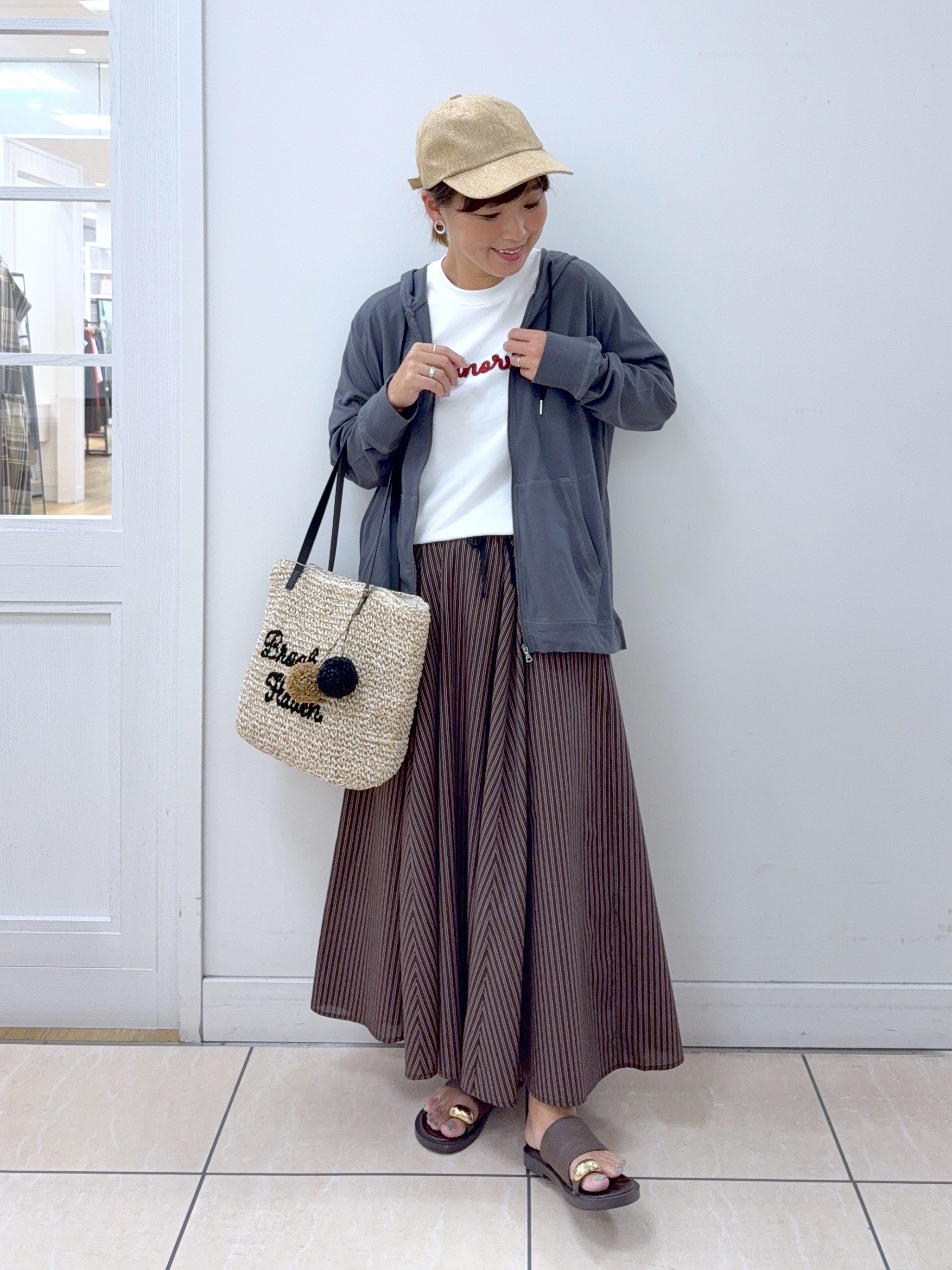 Osawaさんの「Dessin｜麻調キャップ」を使ったコーディネート