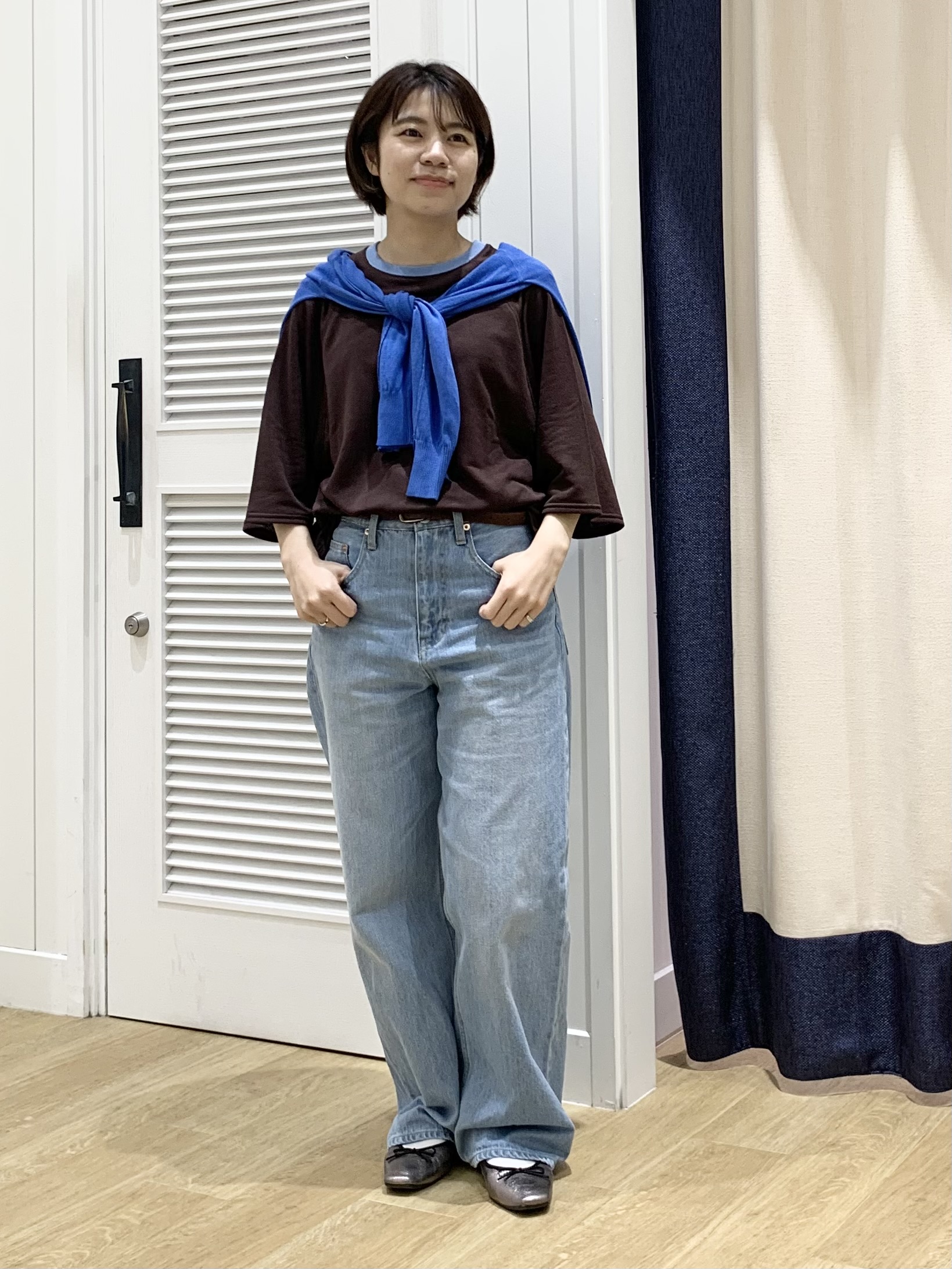 IMARIさんの「Dessin｜シアー裏毛 バイカラーカットソー」を使ったコーディネート