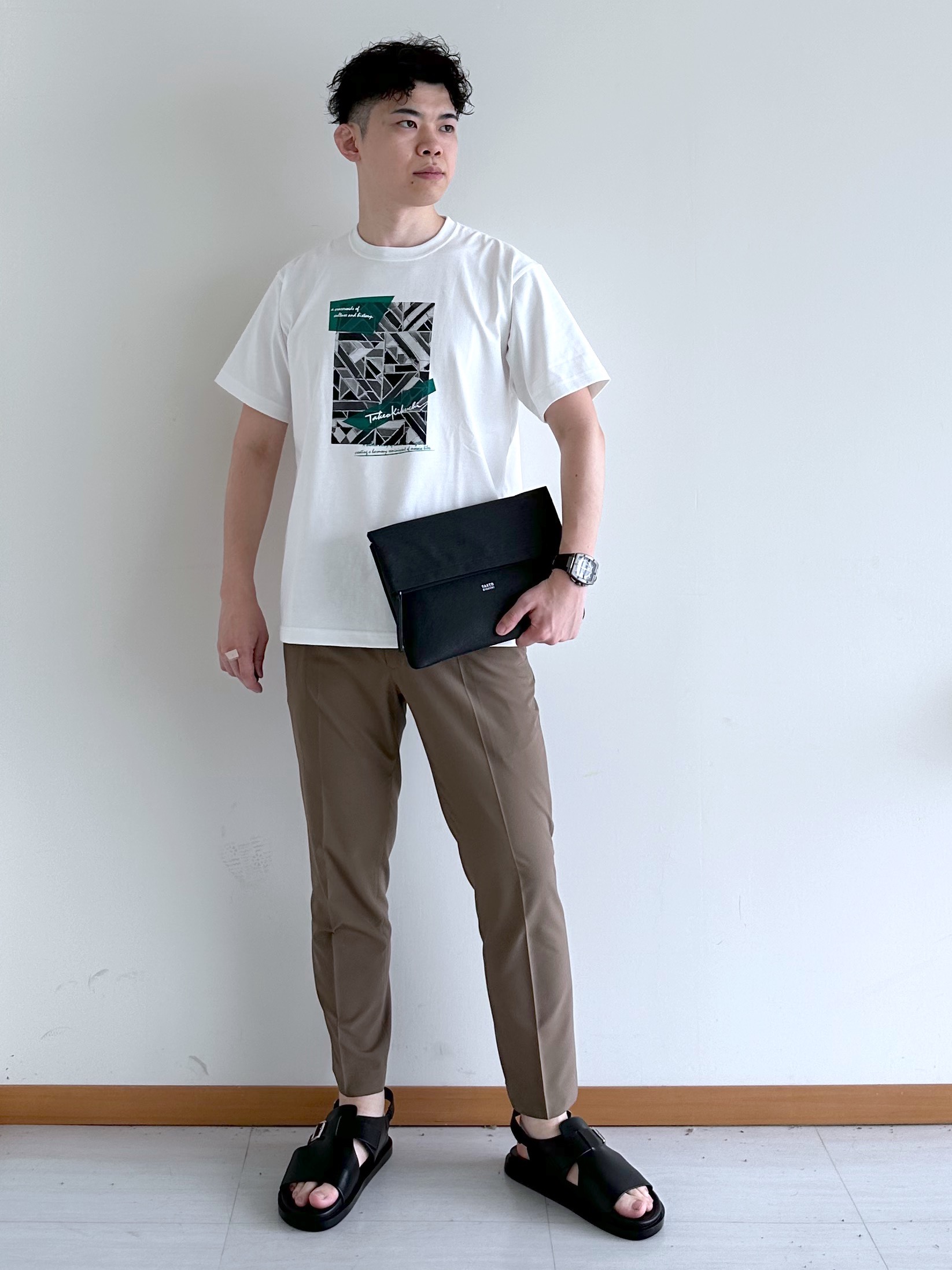 イッシーさんの「TAKEO KIKUCHI｜【日本製】DotAir（R）リゾートプリント半袖シャツ」を使ったコーディネート
