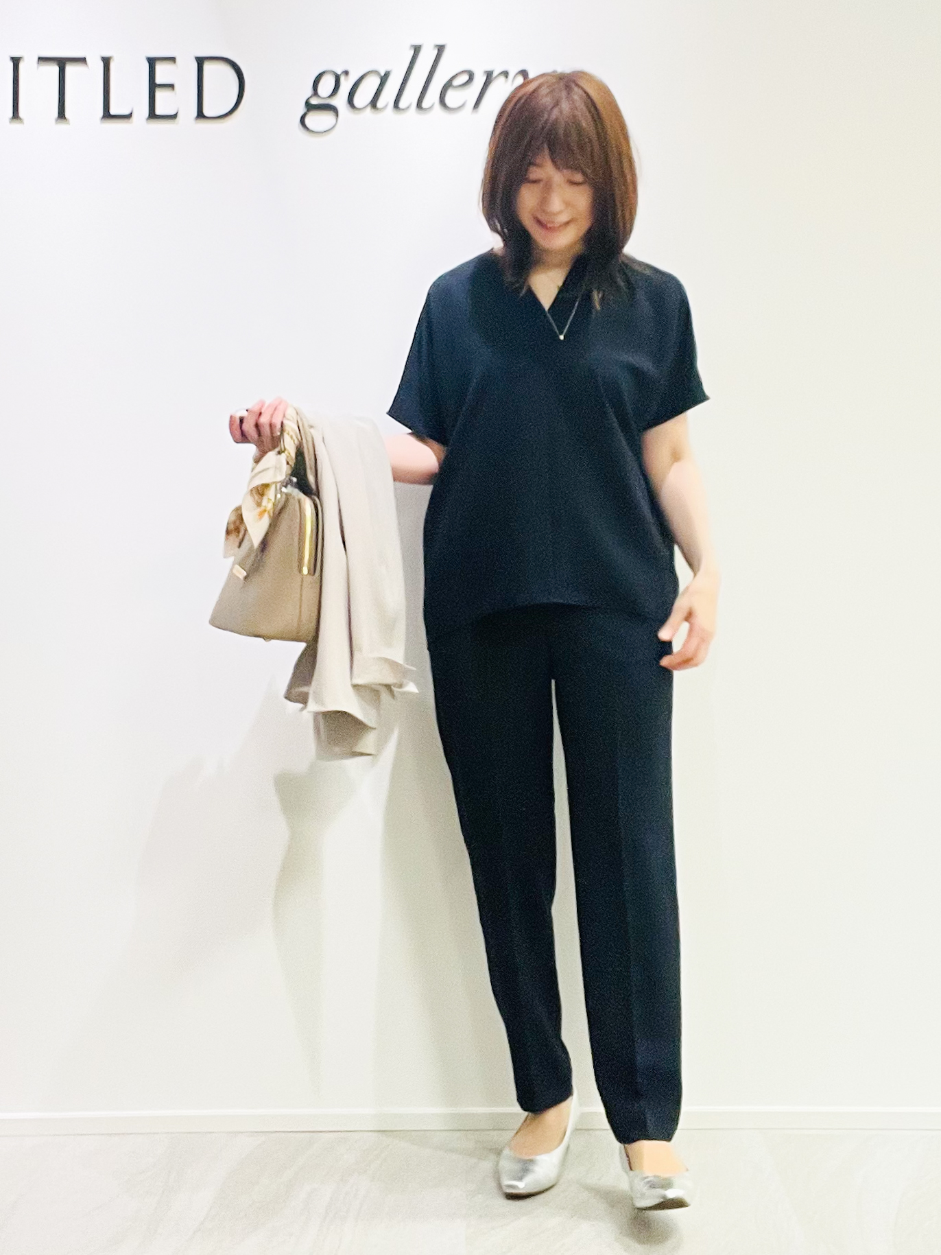 めいさんの「UNTITLED｜【新色追加/セットアップ可】エアリー ダブルブレストジャケット」を使ったコーディネート