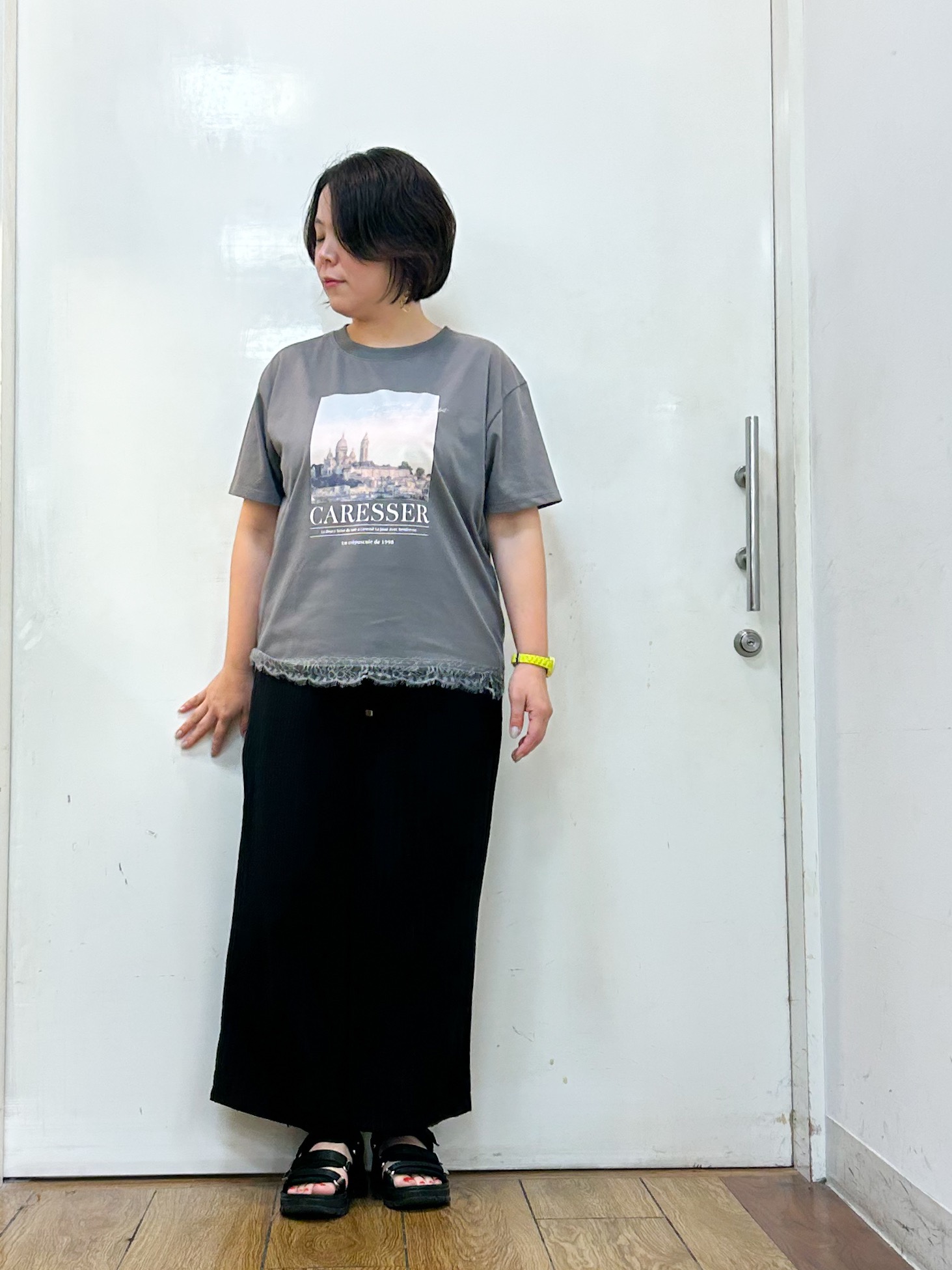 haruさんの「SHOO･LA･RUE｜【セットアップ可/S-LL】ライトオンスデニム 5分袖シャツ」を使ったコーディネート