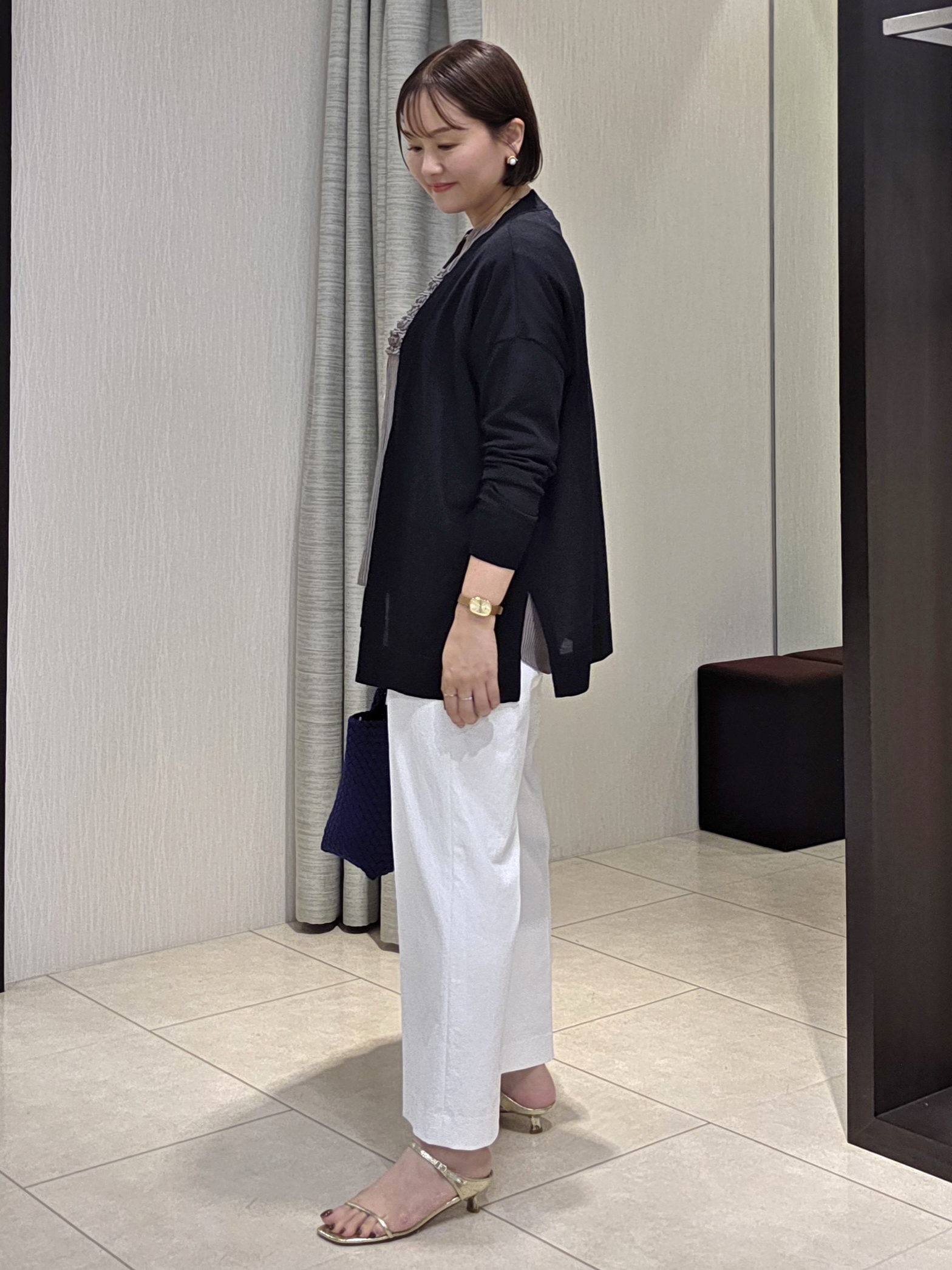 naokoさんの「UNTITLED｜【接触冷感/通気性/洗える】フロントフリルブラウス」を使ったコーディネート