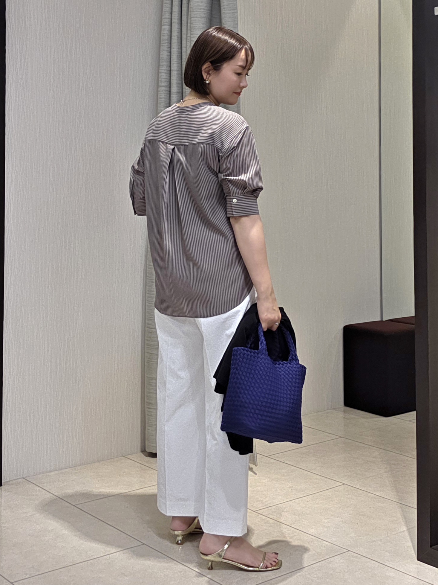 naokoさんの「UNTITLED｜【接触冷感/通気性/洗える】フロントフリルブラウス」を使ったコーディネート