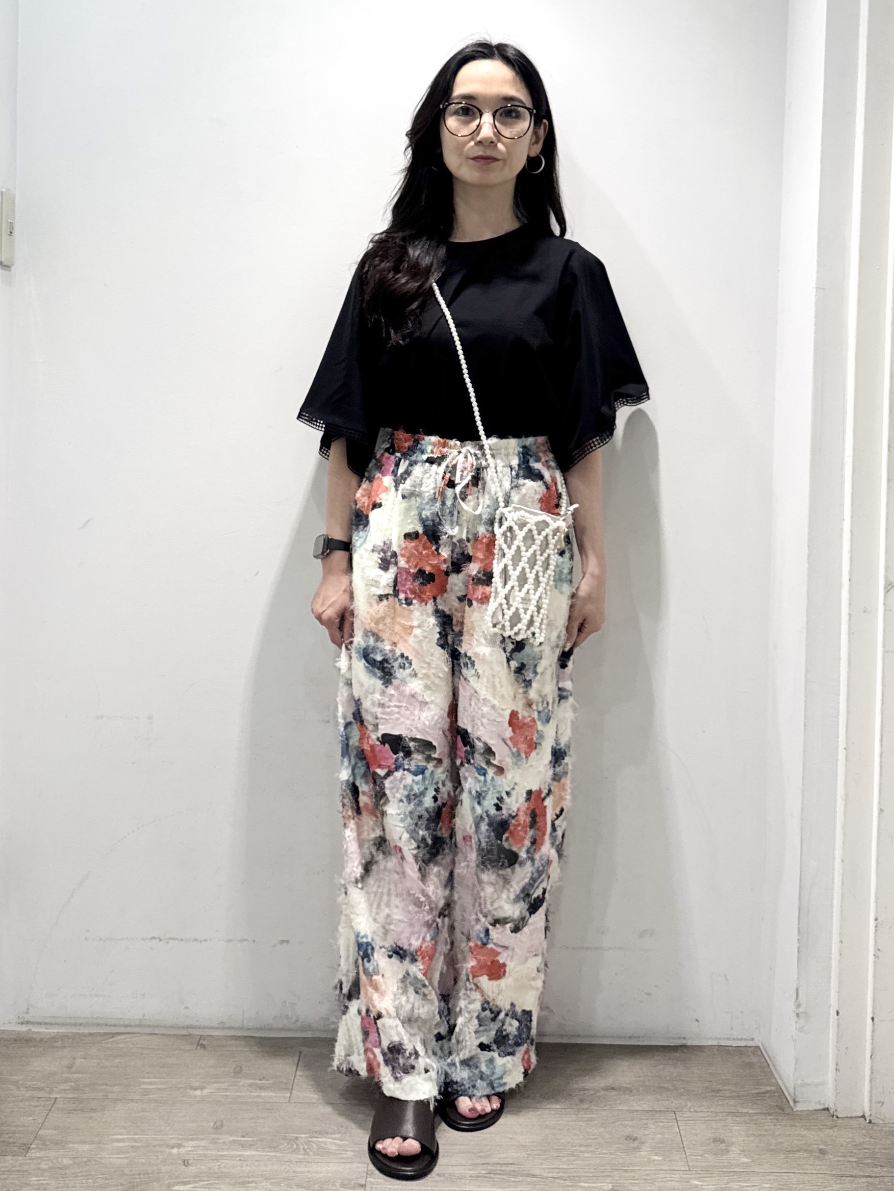 yuicciさんの「OPAQUE.CLIP｜【接触冷感／UV】着る冷感スーパーアイス ペプラムカットソー《洗濯機OK》」を使ったコーディネート