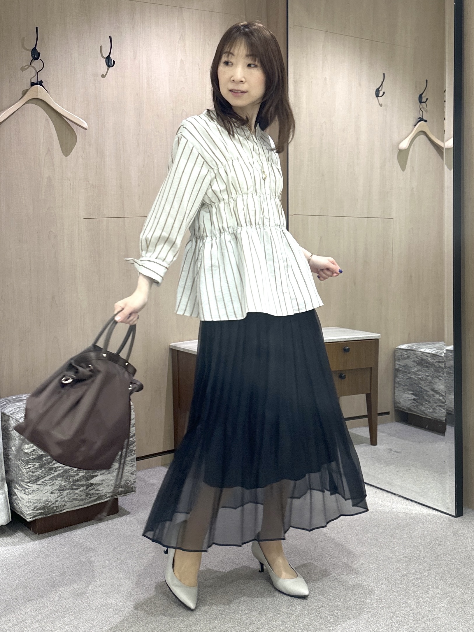 Miwaさんの「UNTITLED｜ストライプシャーリングブラウス」を使ったコーディネート
