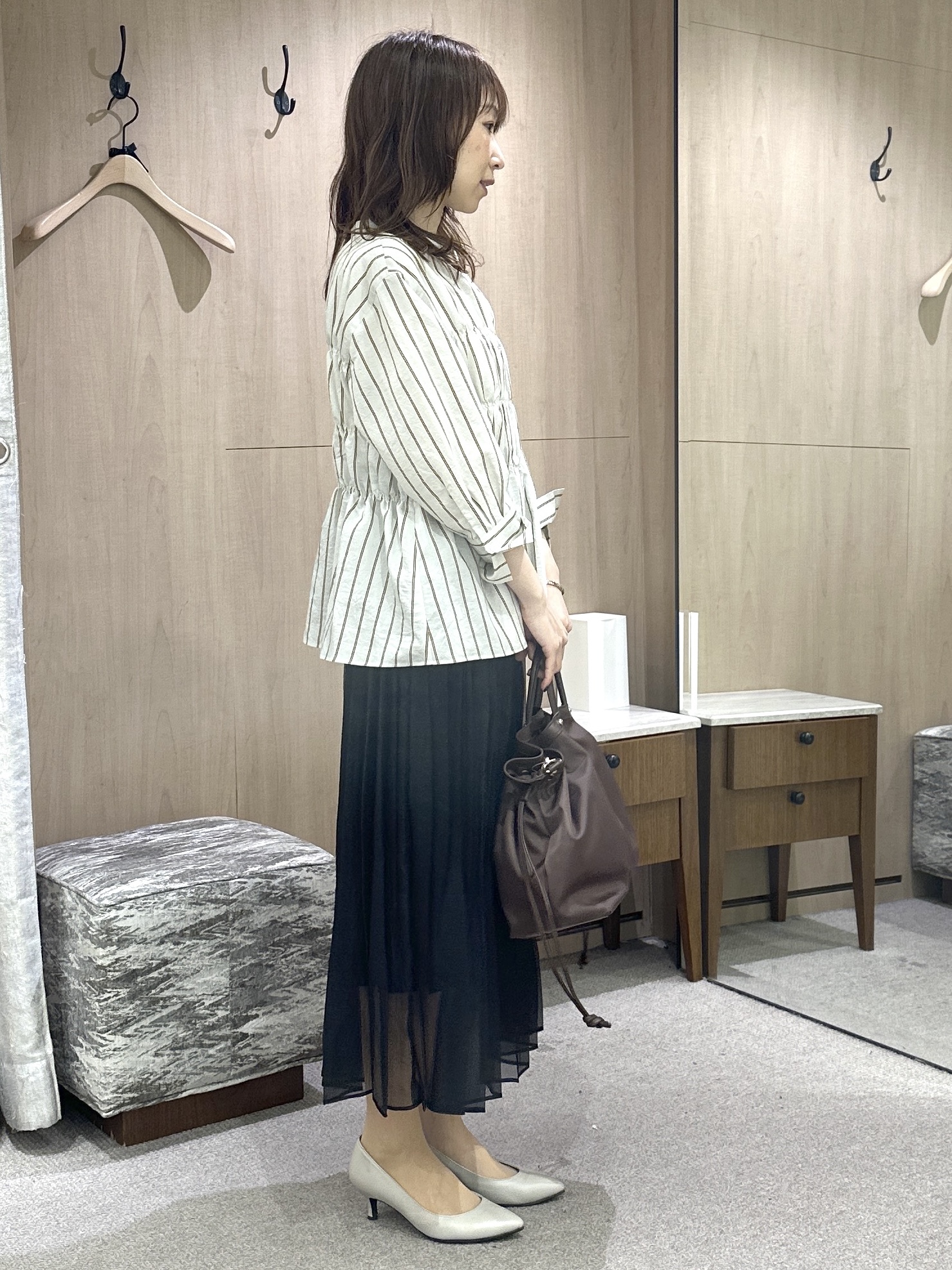 Miwaさんの「UNTITLED｜ストライプシャーリングブラウス」を使ったコーディネート