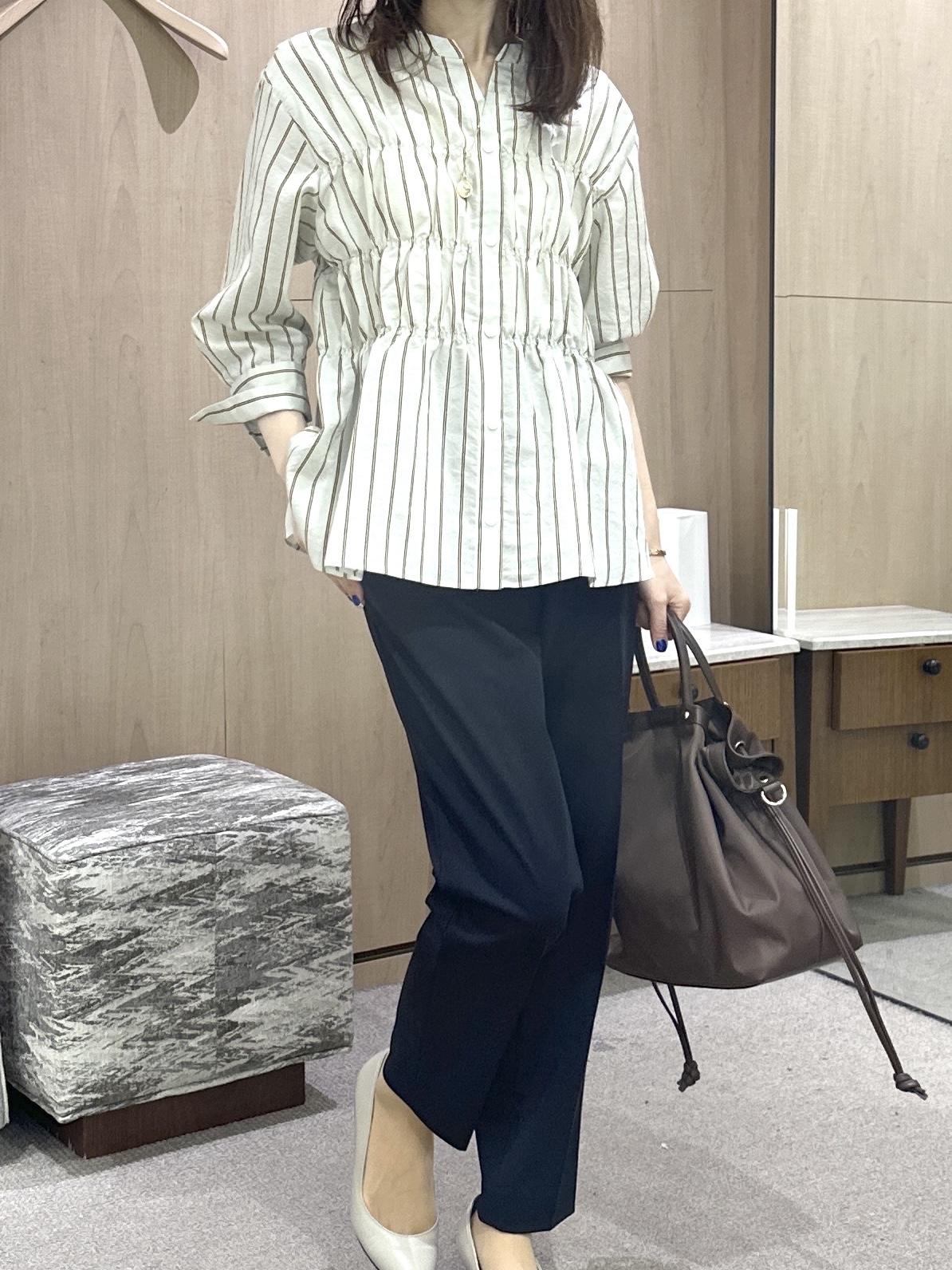 Miwaさんの「UNTITLED｜ストライプシャーリングブラウス」を使ったコーディネート